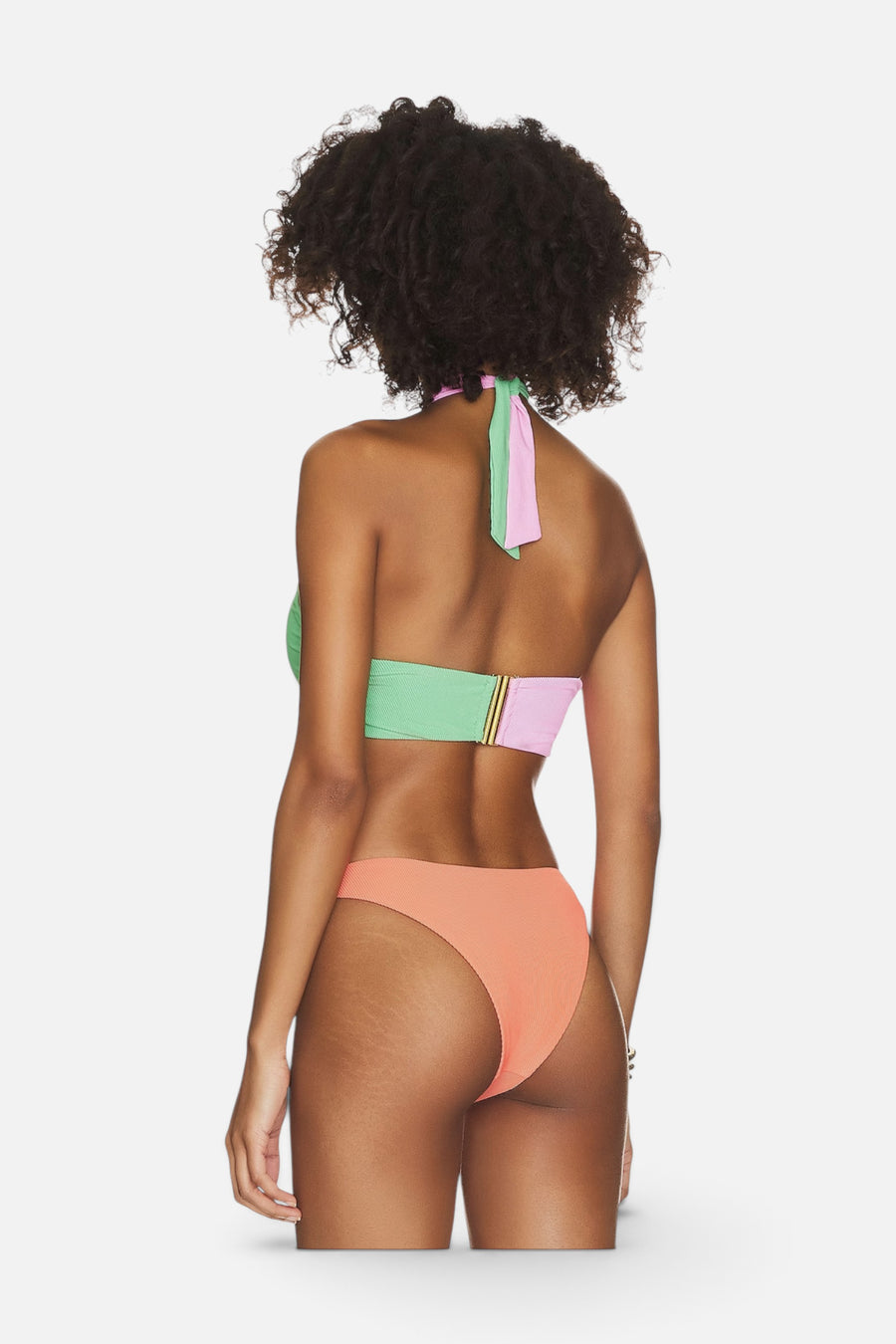 Beach Riot Jessica Top in Coral Beach Colorblock – back view