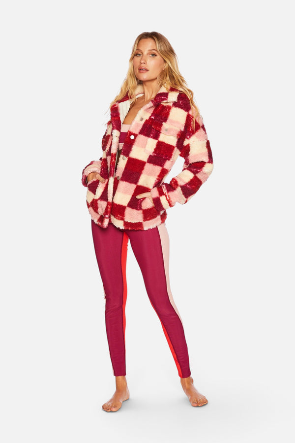 Beach Riot Laurie Jacket in Sangria Check