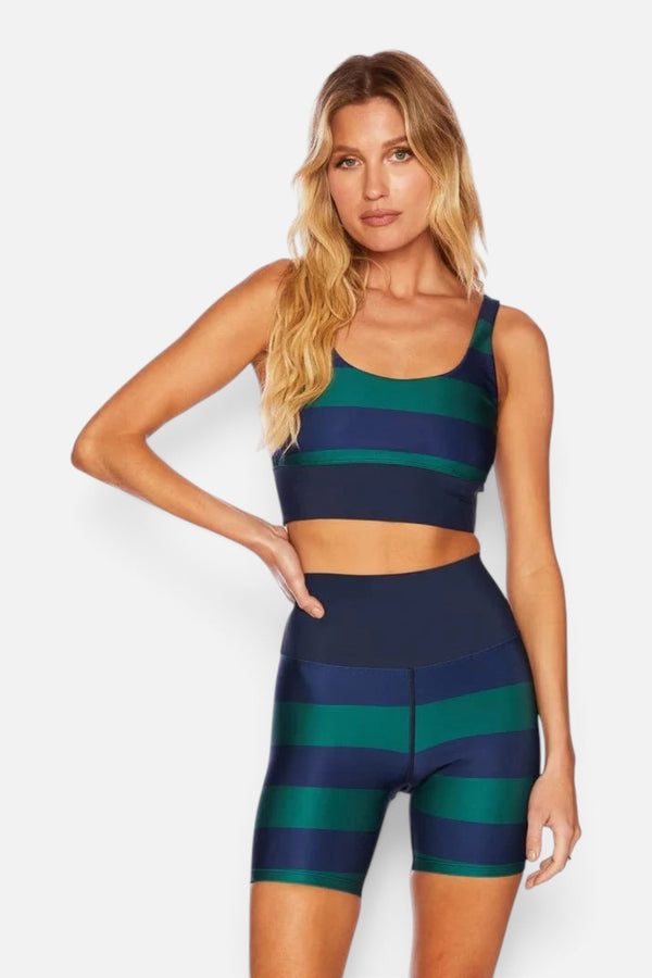 Beach Riot Leah Top in Verdant Rugby Stripe