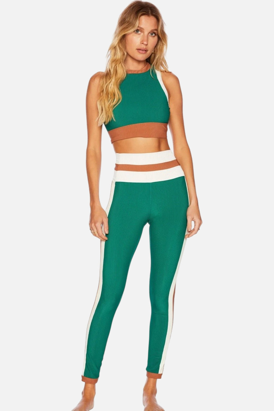 Beach Riot Melinda Leggings in Psychedelic Suede – on model