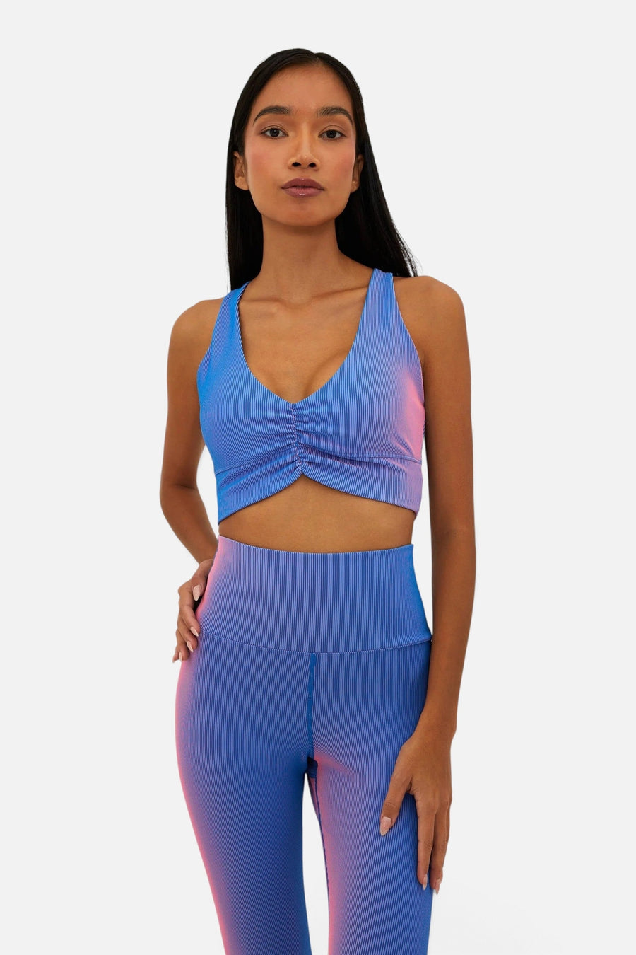 Beach Riot Mindy Top in Imperial Two Tone Rib – side view