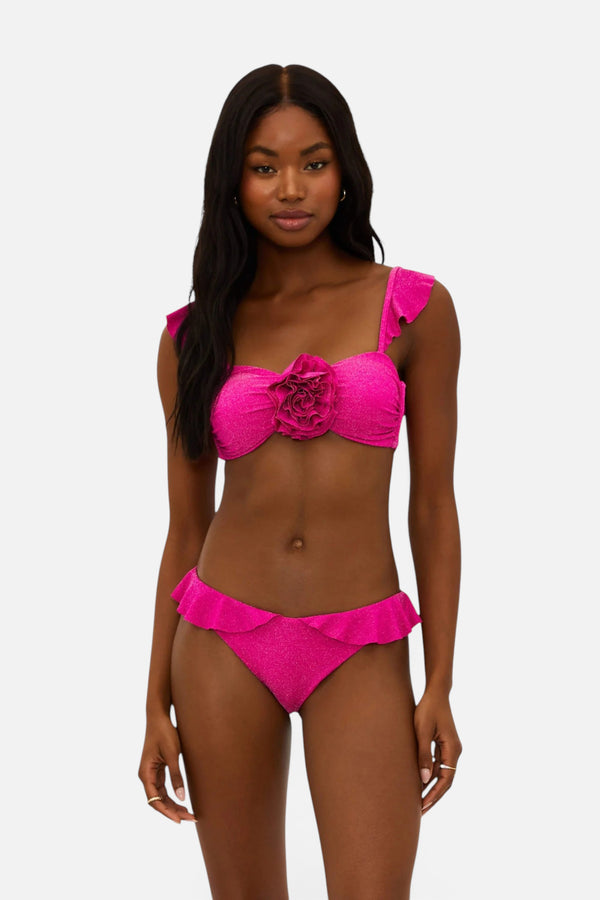 Beach Riot Poppy Bikini Top in Fuchsia Peony