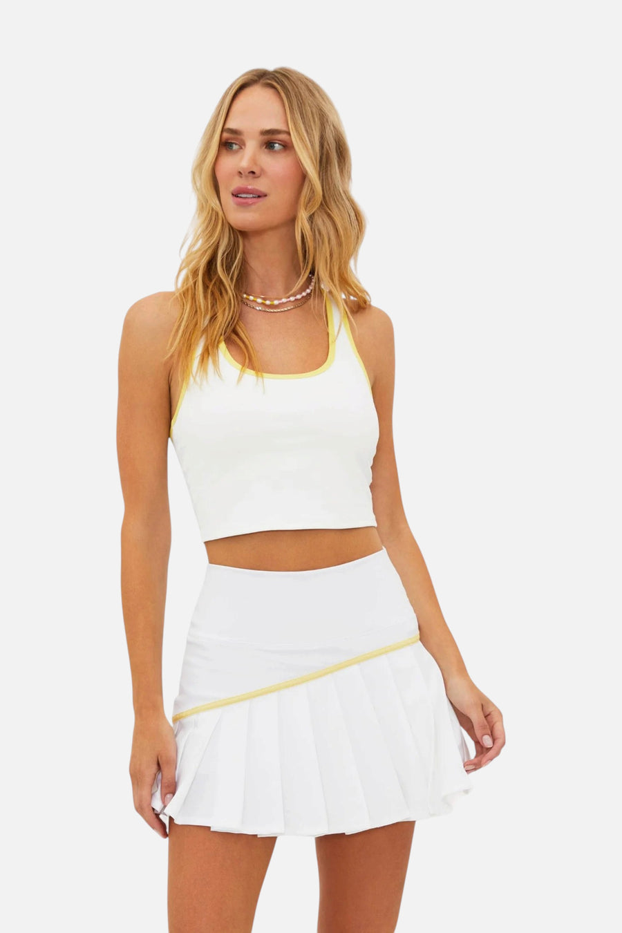 Beach Riot Yara Crop Top in White Sand – front view