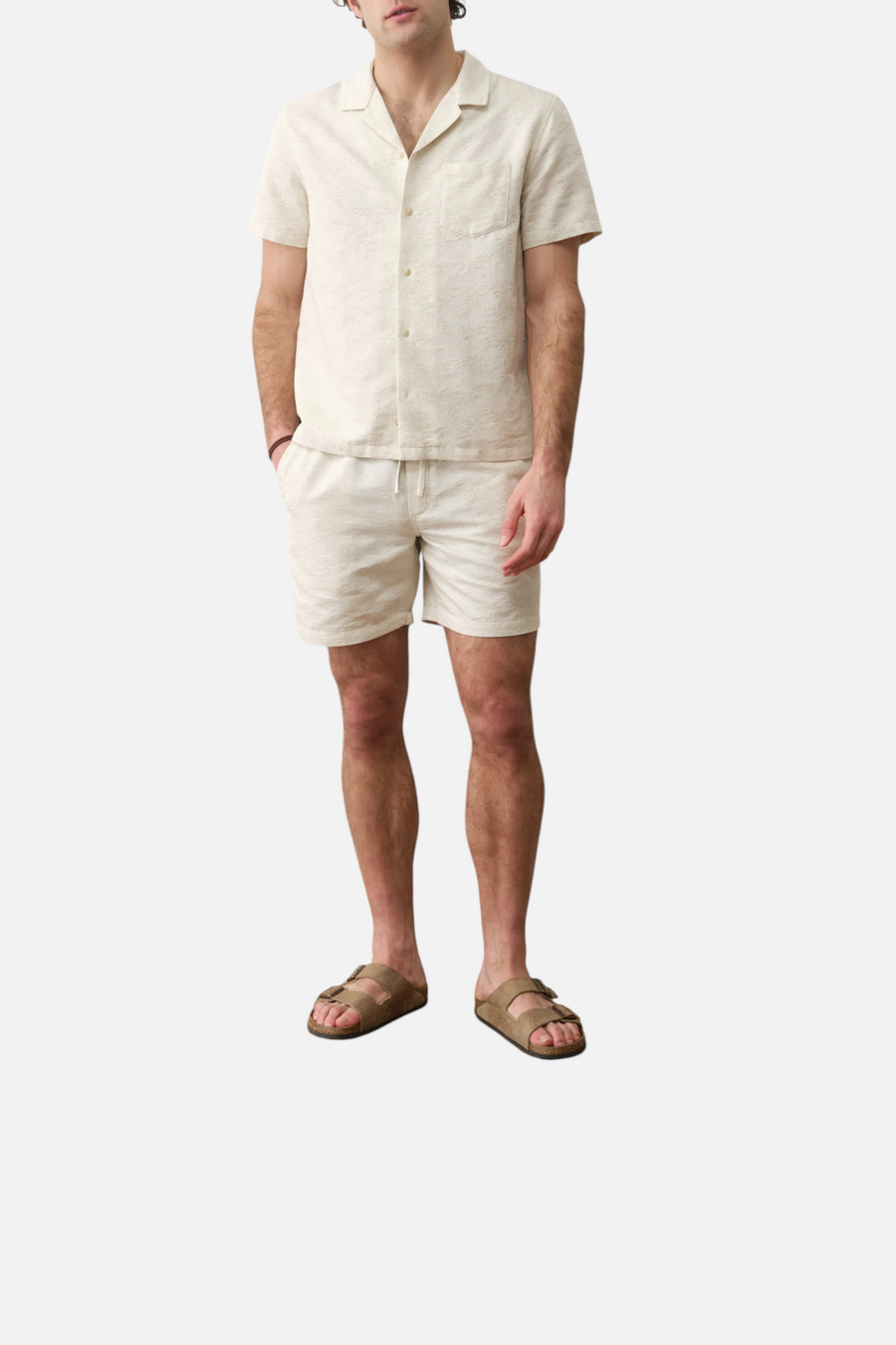 Marine Layer Saturday Beach Short 6" in Natural & Tan