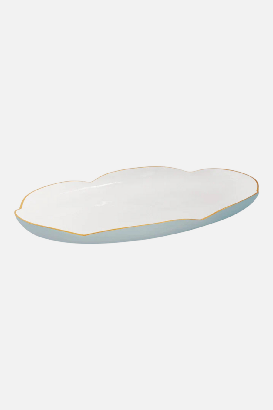 Beatriz Ball Encanto Amelia Oval Tray in Slate & White – front view