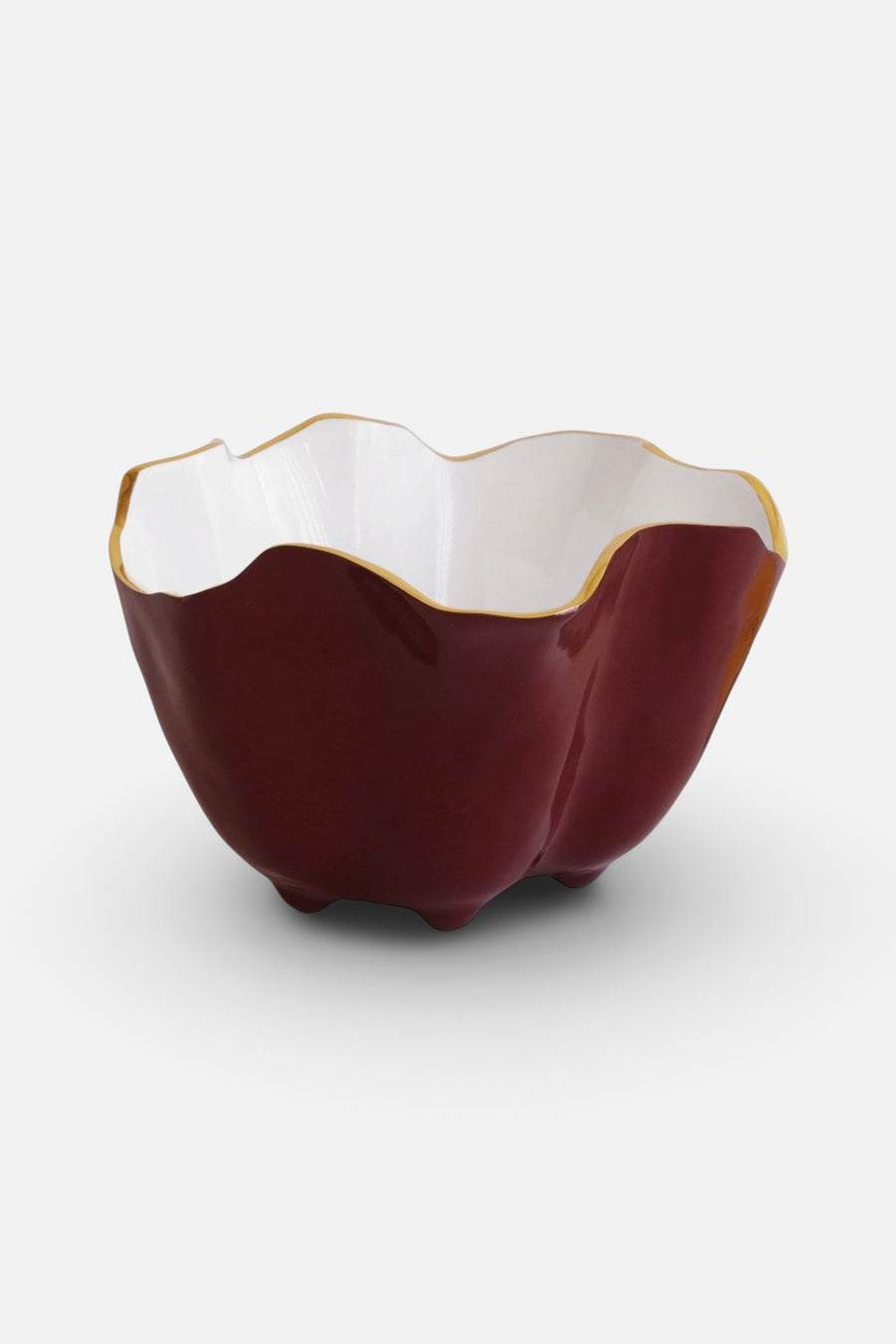 Beatriz Ball Encanto Onyx Ice Bucket in Bordeaux and White – front view