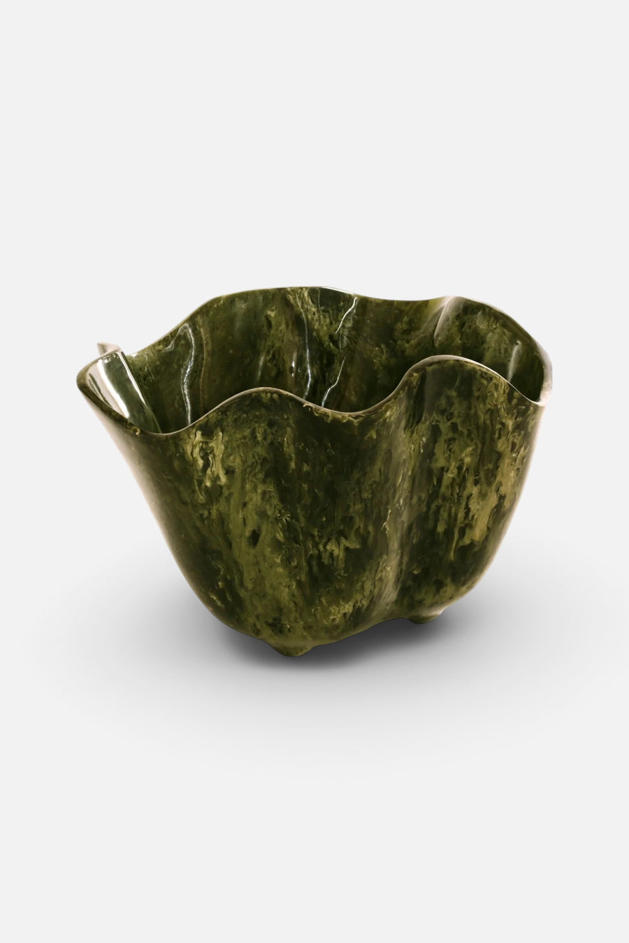 Beatriz Ball Resin Malachite Ice Bucket in Green – front view