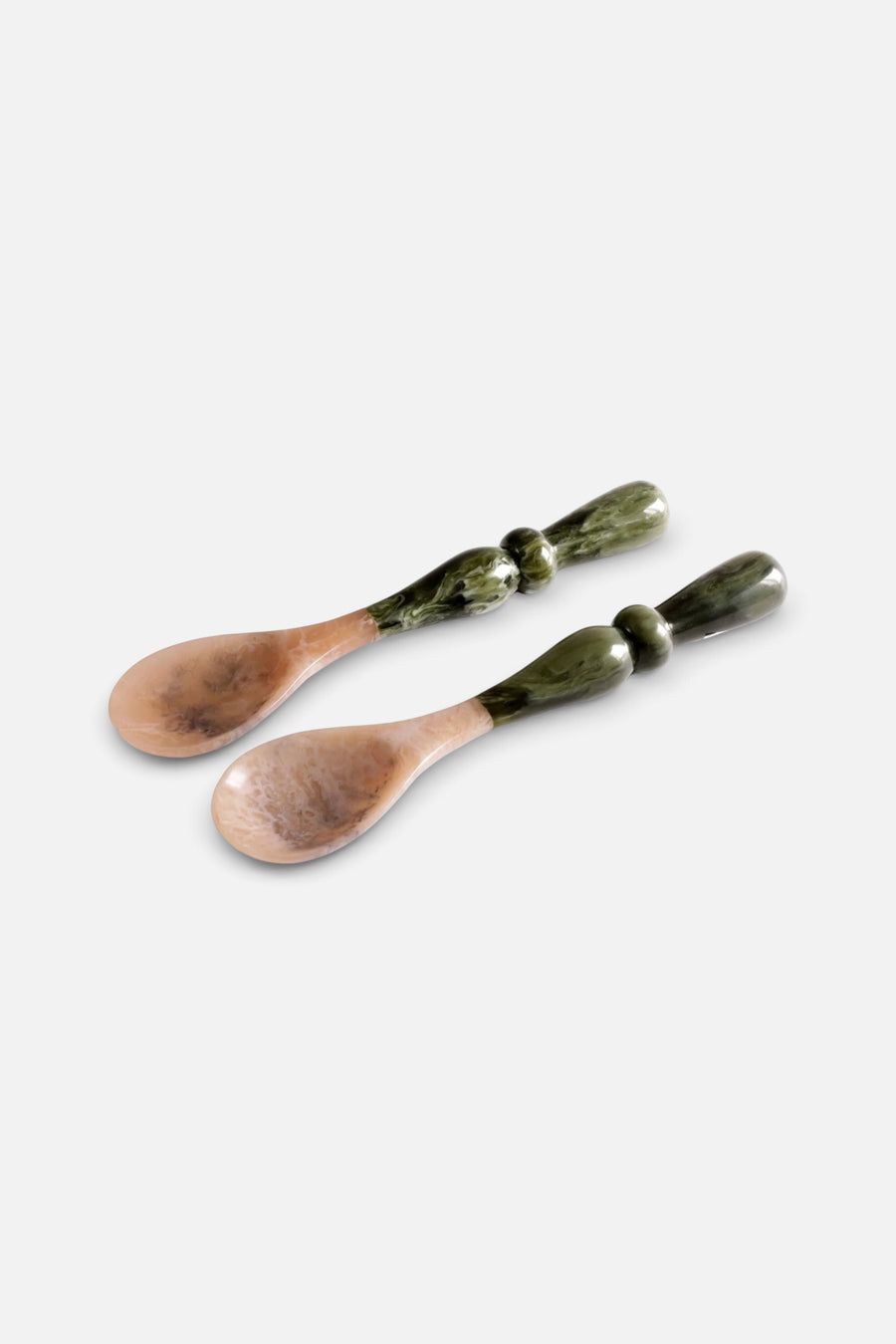 Beatriz Ball Resin Malachite Salad Servers in Green – front view