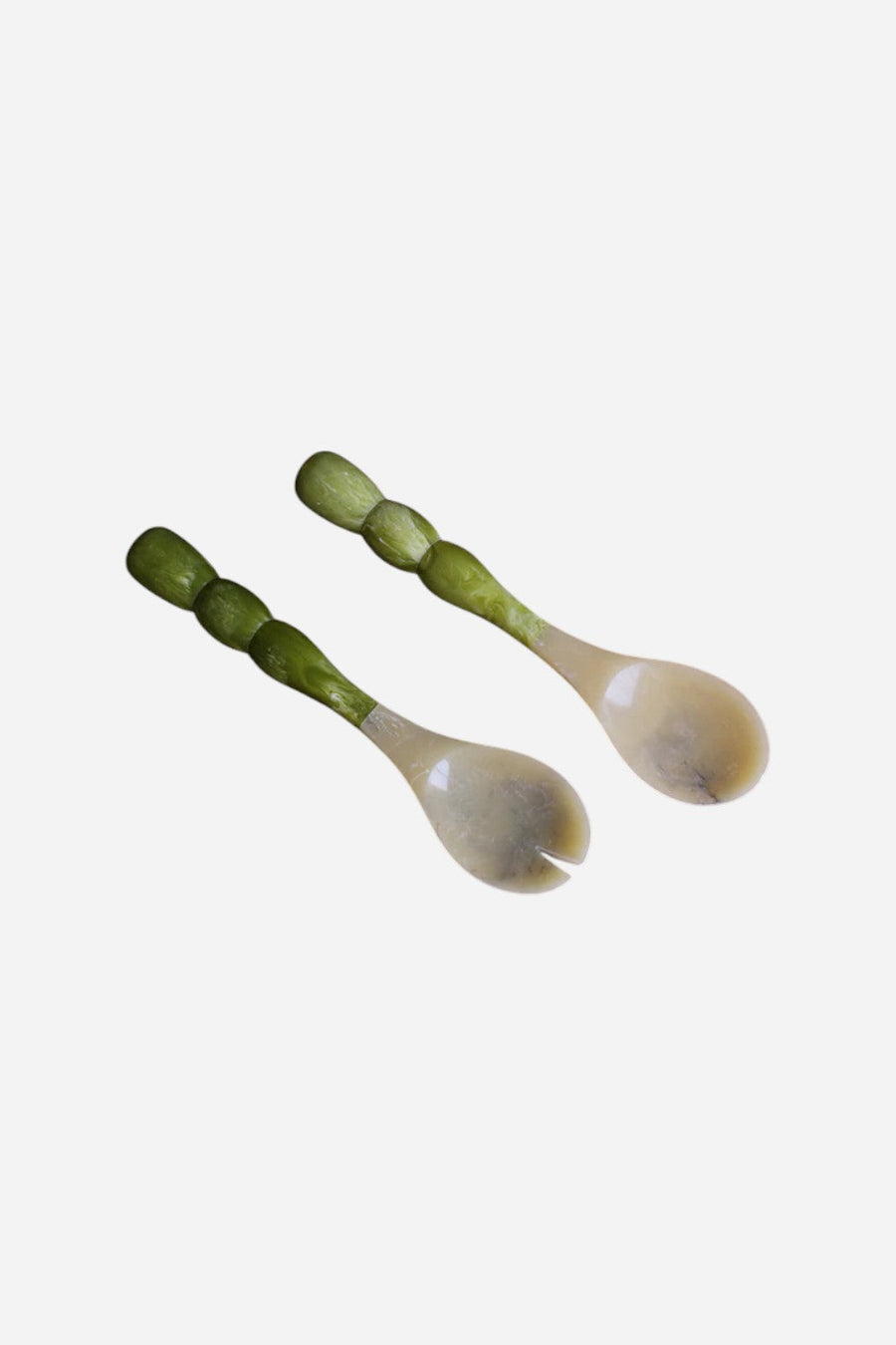 Beatriz Ball Resin Rio Bubble Salad Servers in Green – back view