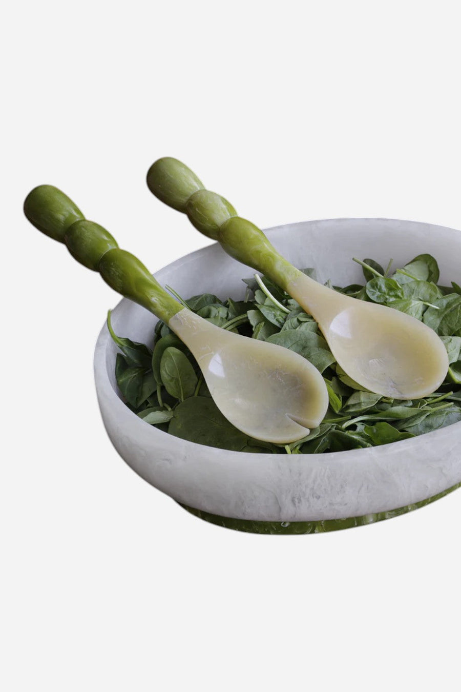 Beatriz Ball Resin Rio Bubble Salad Servers in Green – detail