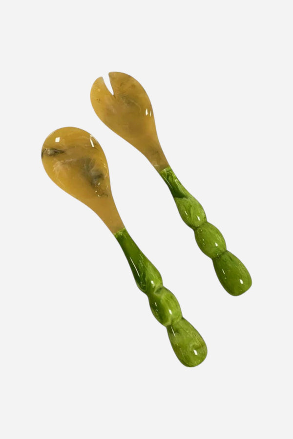 Beatriz Ball Resin Rio Bubble Salad Servers in Green