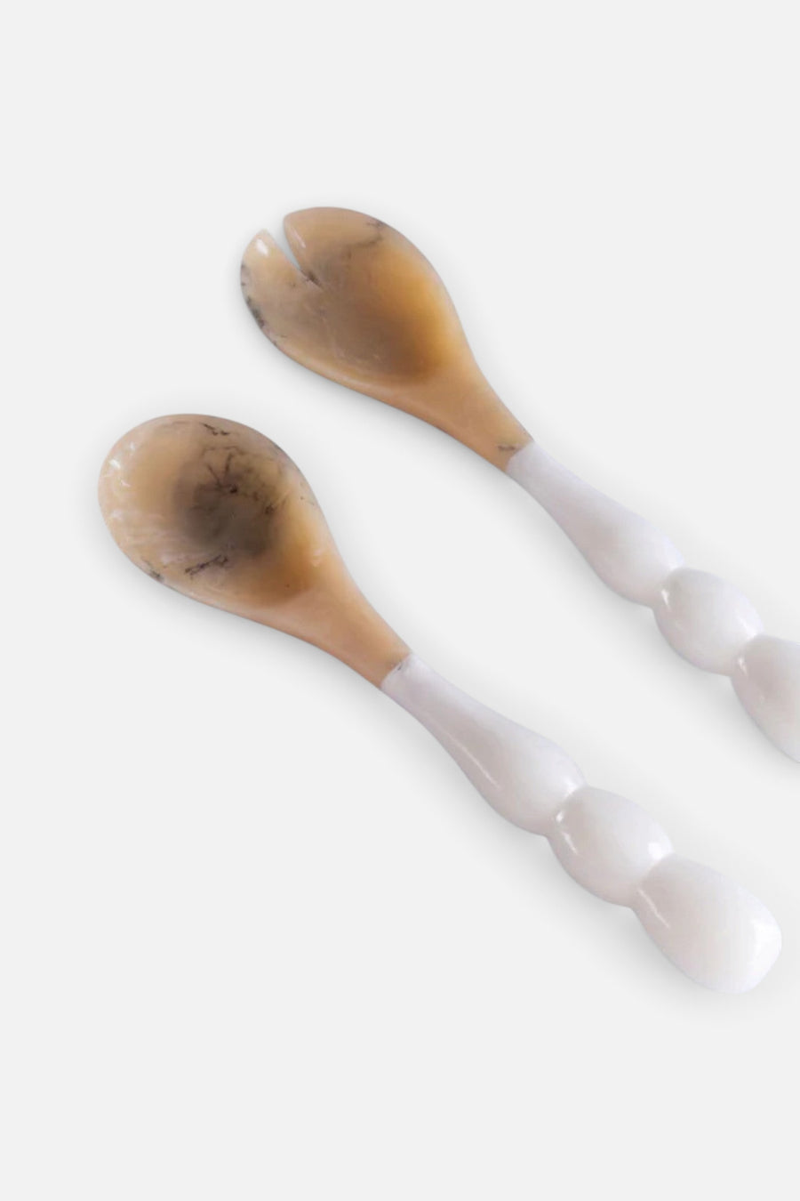 Beatriz Ball Resin Rio Bubble Salad Servers in White – back view