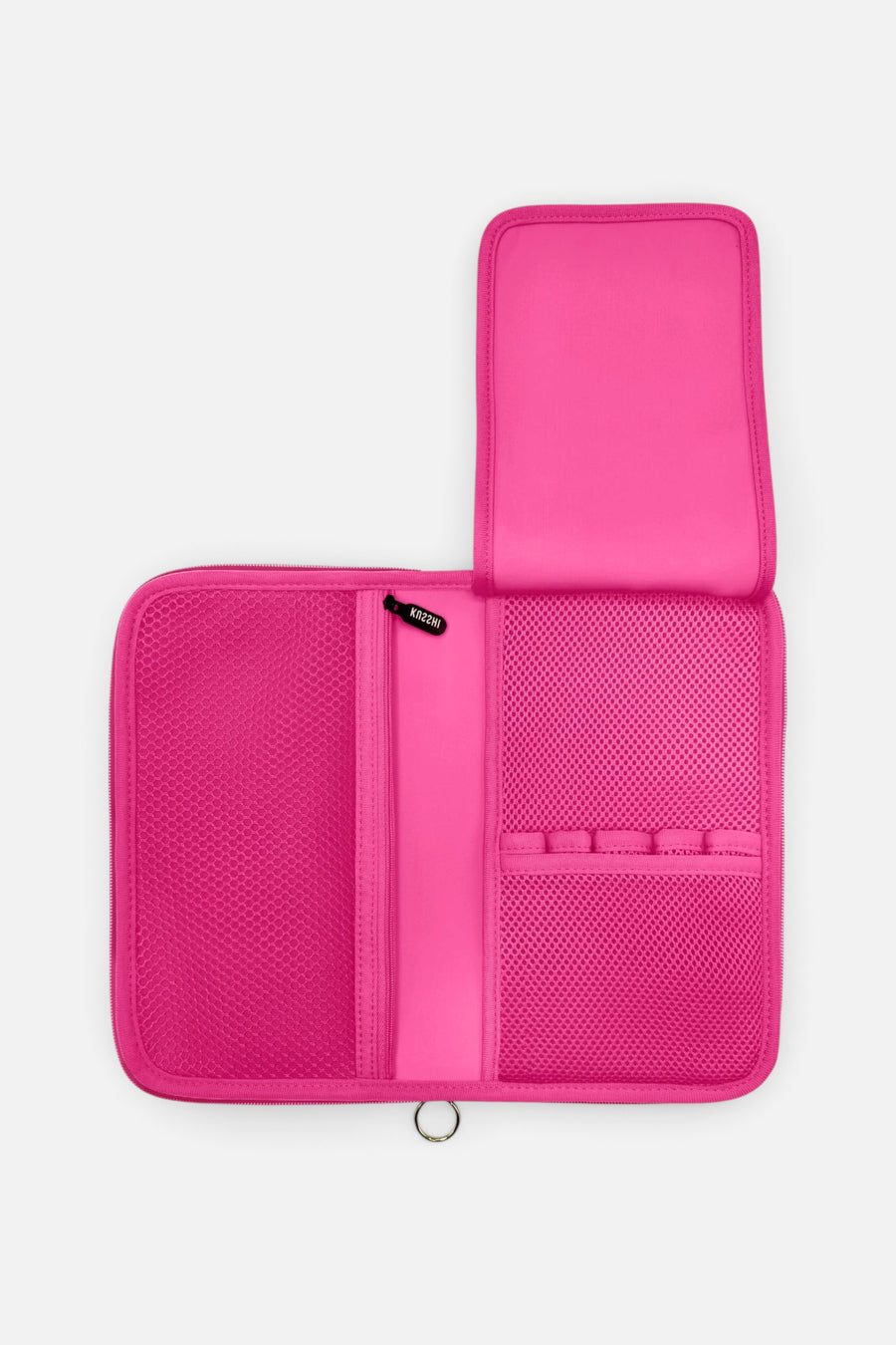Beauty Organizer in Black with French Pink Interior – back view