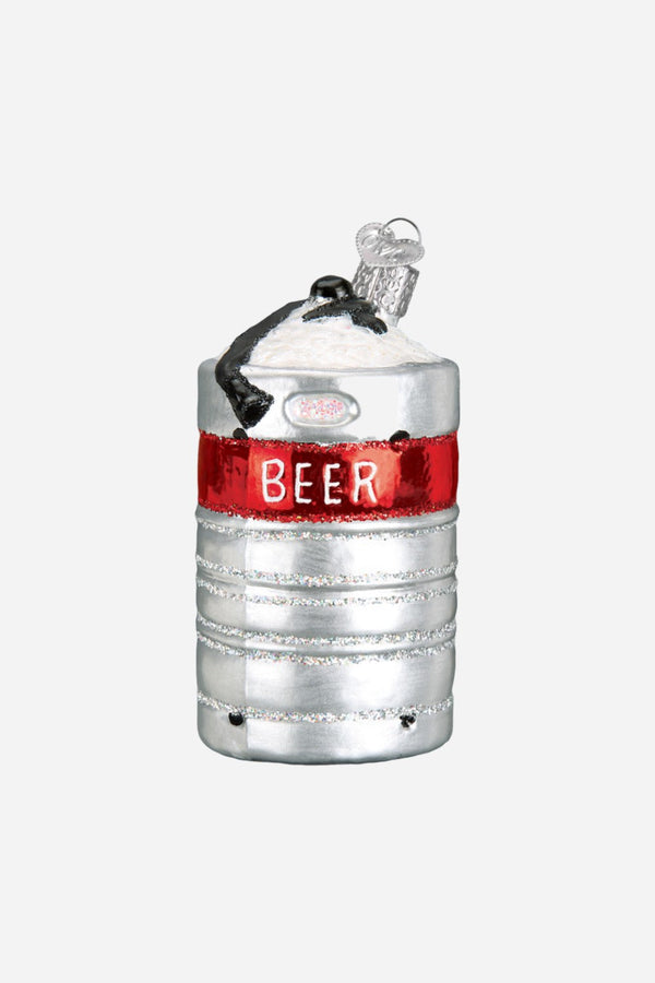 Beer Keg Glass Ornament