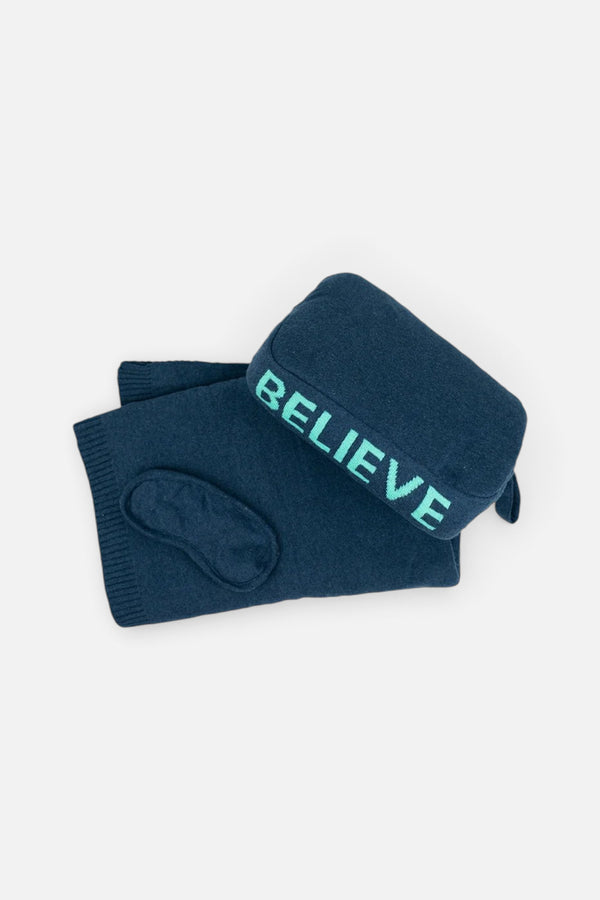 Believe Navy/Sea Green Blanket Set