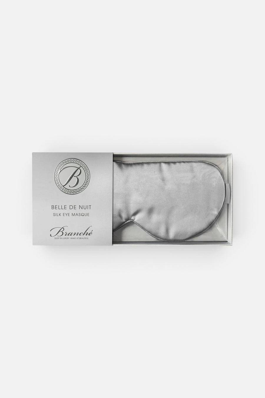 Belle De Nuit Eye Mask in Silver – front view