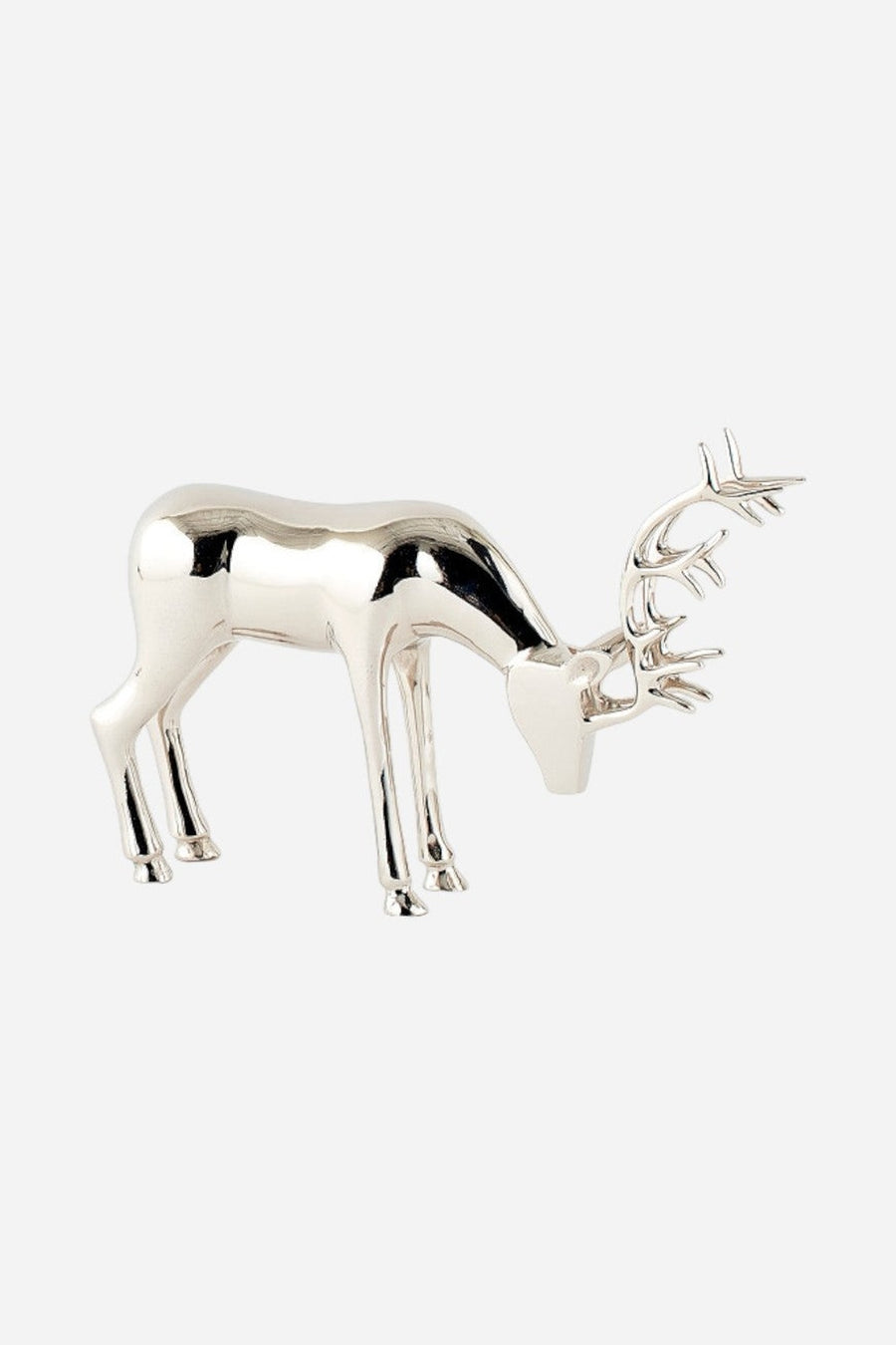 Bending Deer, Silver Aluminum – three-quarter view