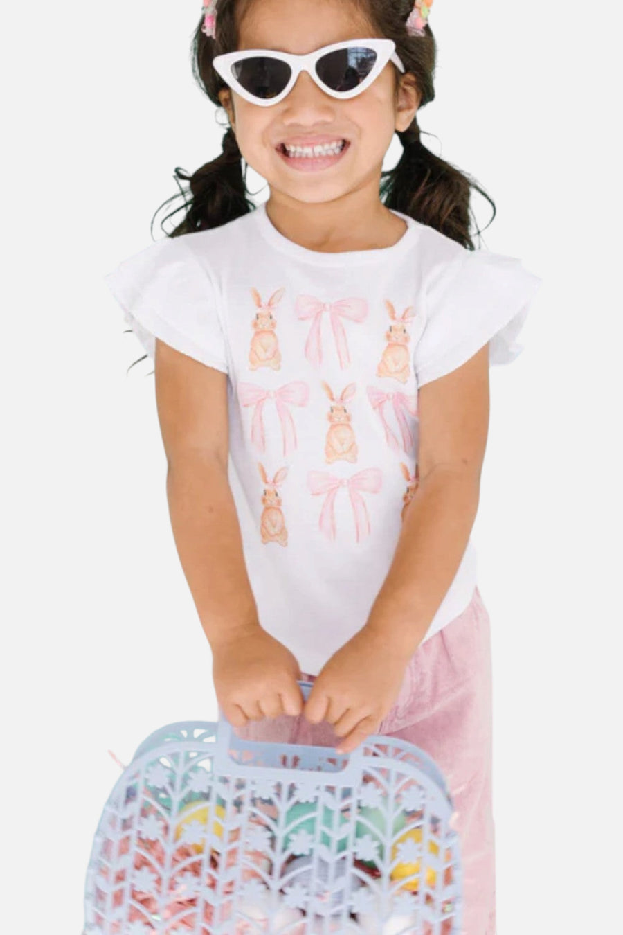 Benny & Ray Bunnies & Bows Coquette Bow Flutter Sleeve – back view