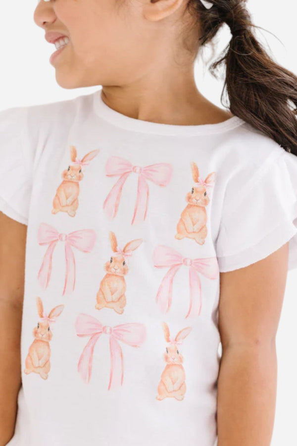 Benny & Ray Bunnies & Bows Coquette Bow Flutter Sleeve