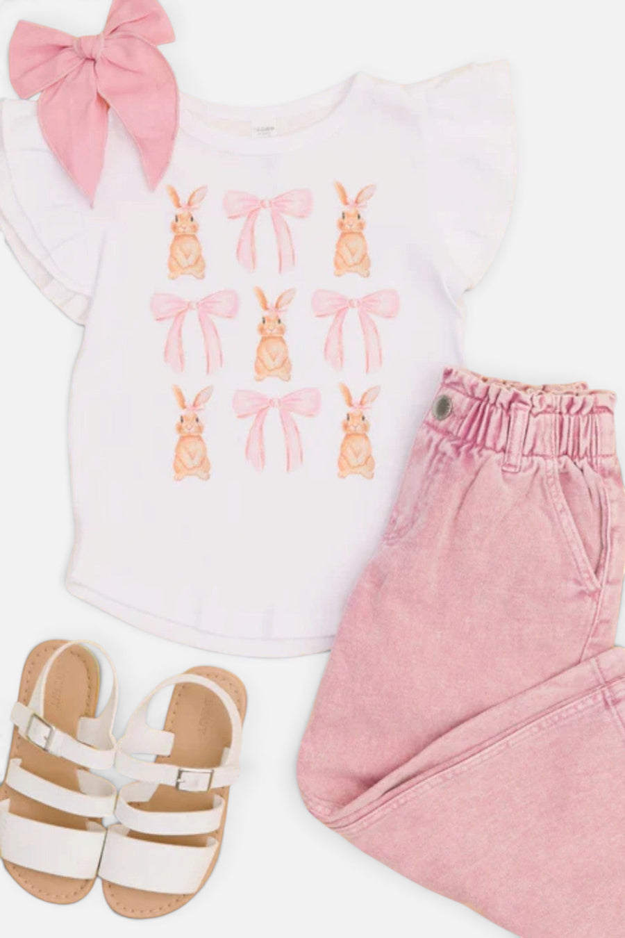 Benny & Ray Bunnies & Bows Coquette Bow Flutter Sleeve – side view