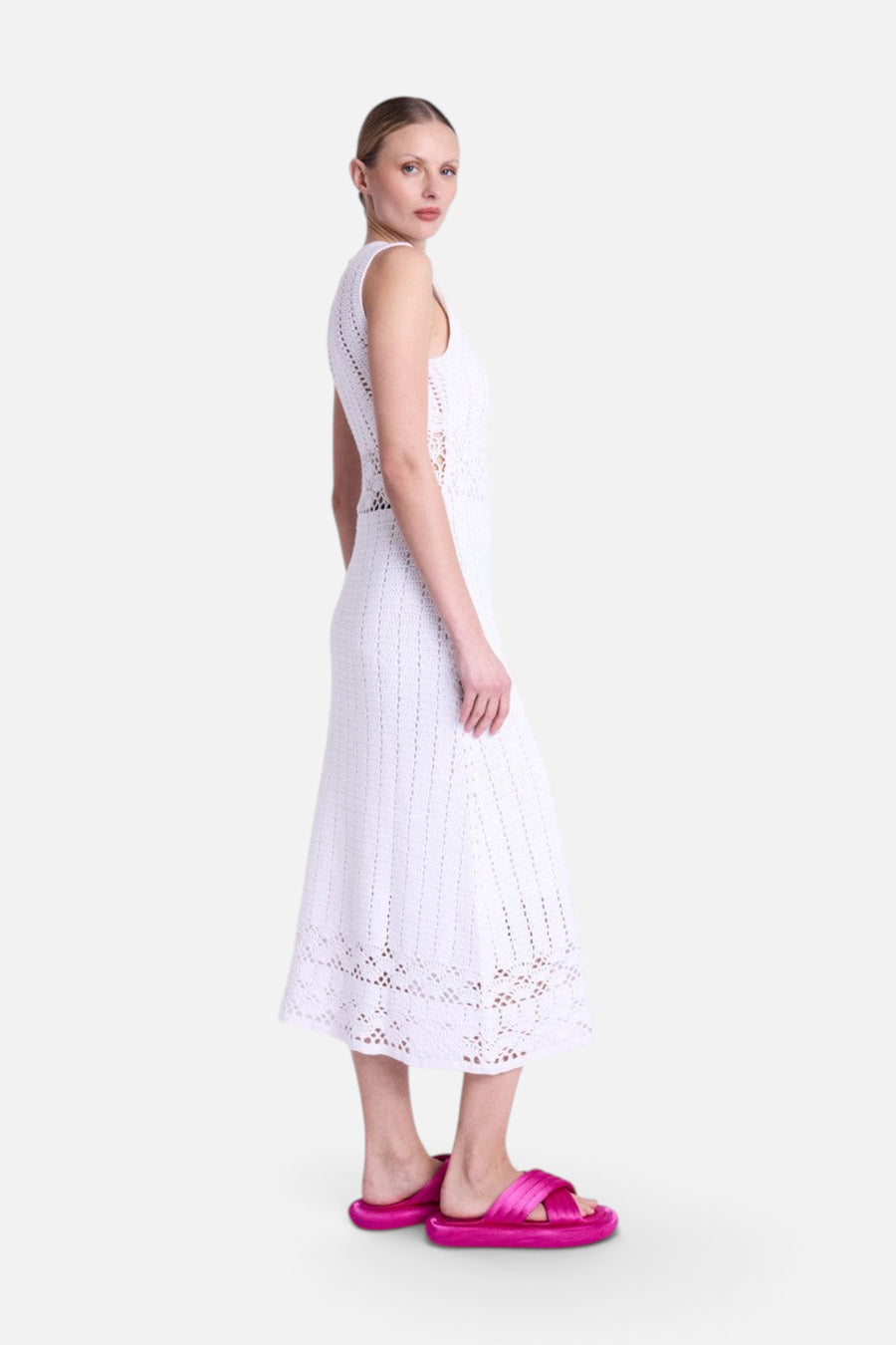 Berenice Roazac Crochet Dress in Off White – detail