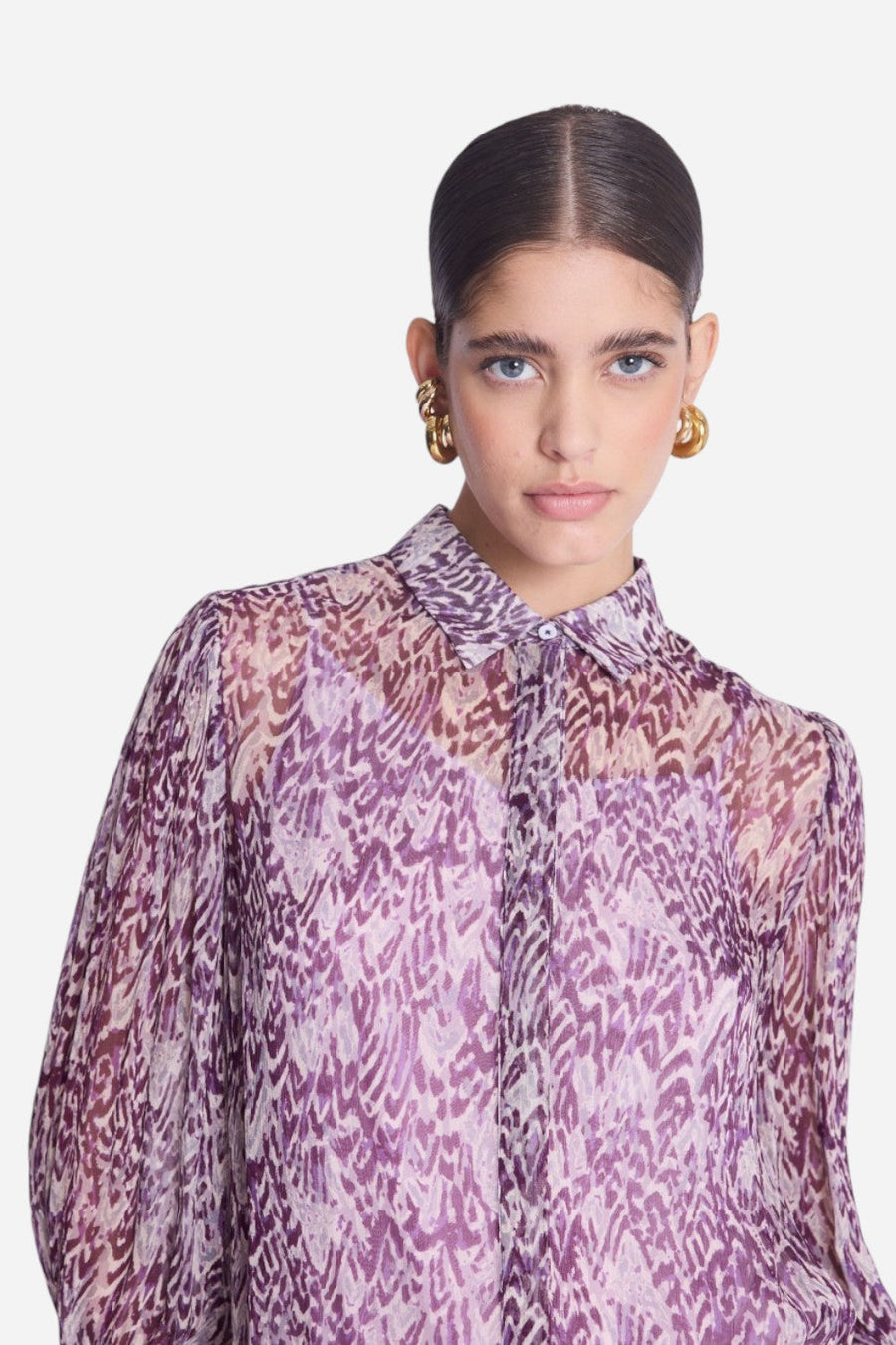 Bernice Clara Long Sleeve Printed Blouse – back view