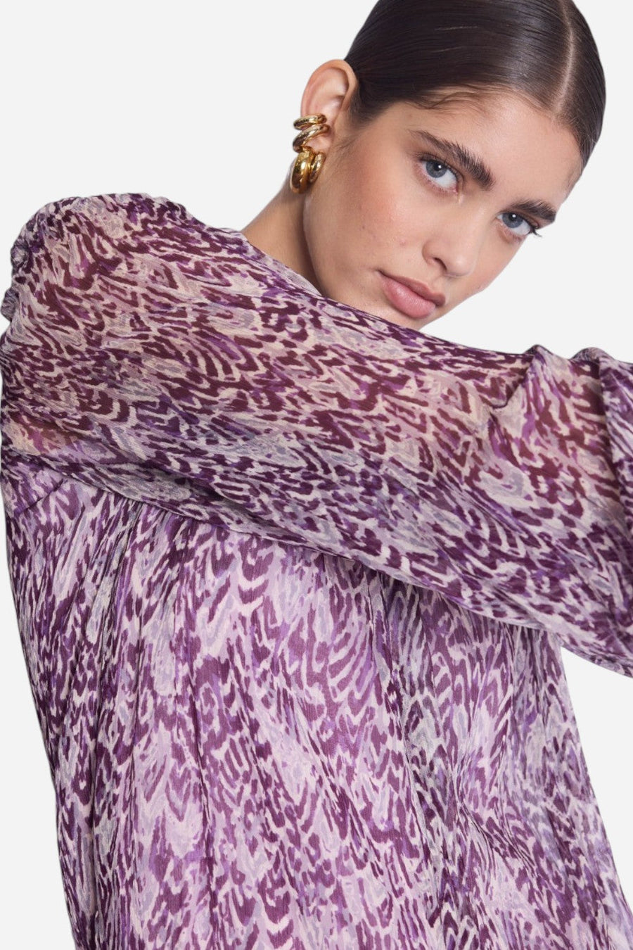 Bernice Clara Long Sleeve Printed Blouse – detail