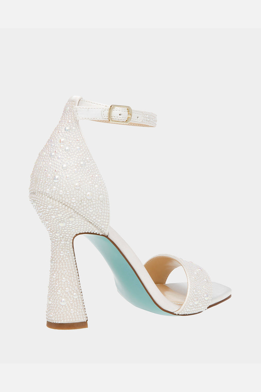 Betsey Johnson Dani Heel Sandal in Ivory Pearl – detail