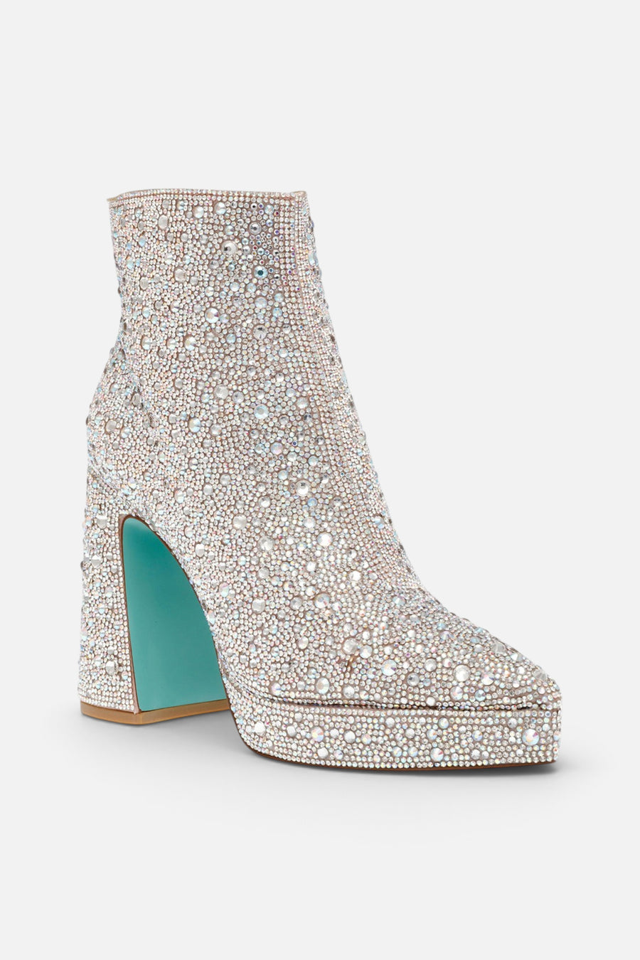 Betsey Johnson Della Booties in Rhinestones – back view