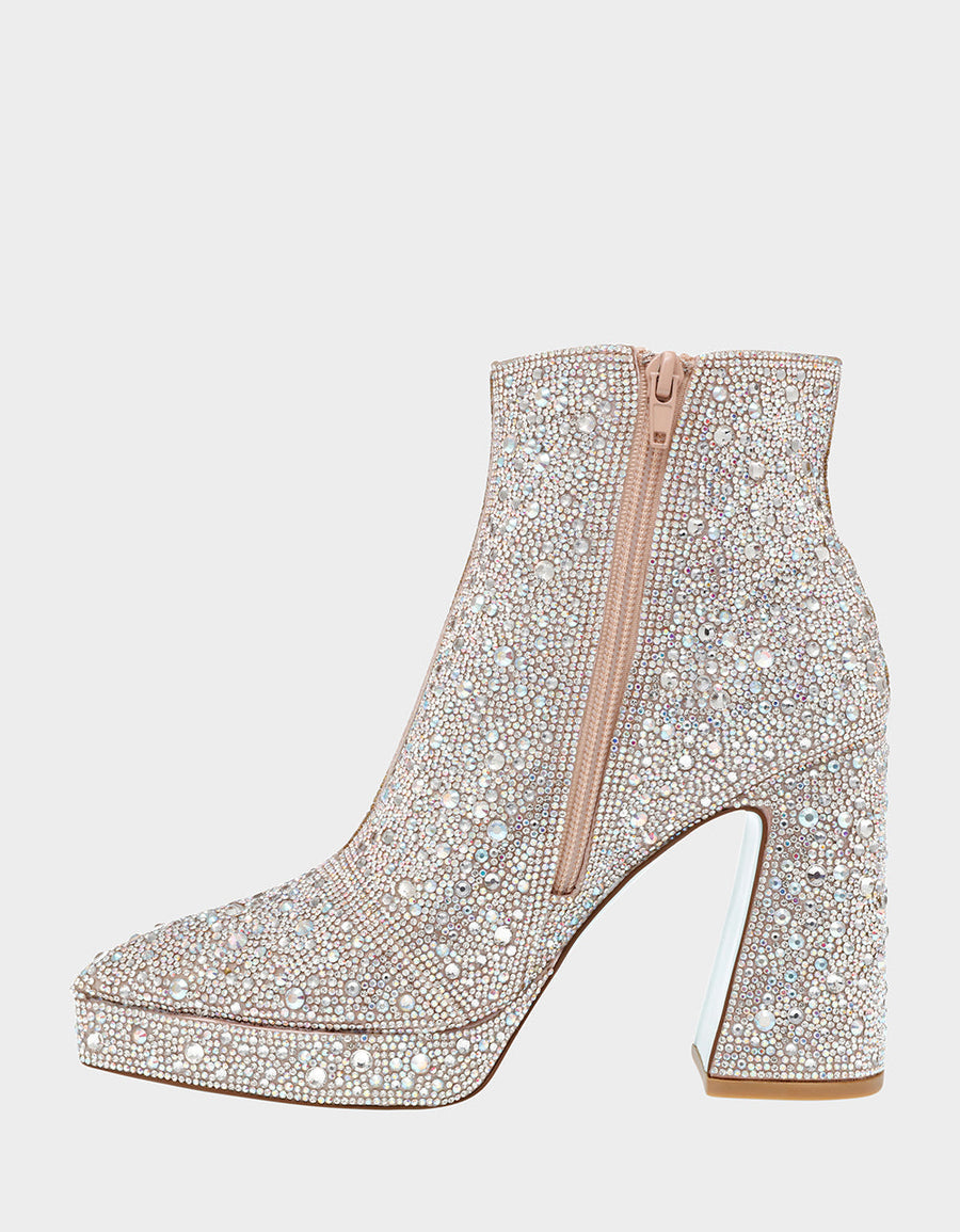 Betsey Johnson Della Booties in Rhinestones – detail