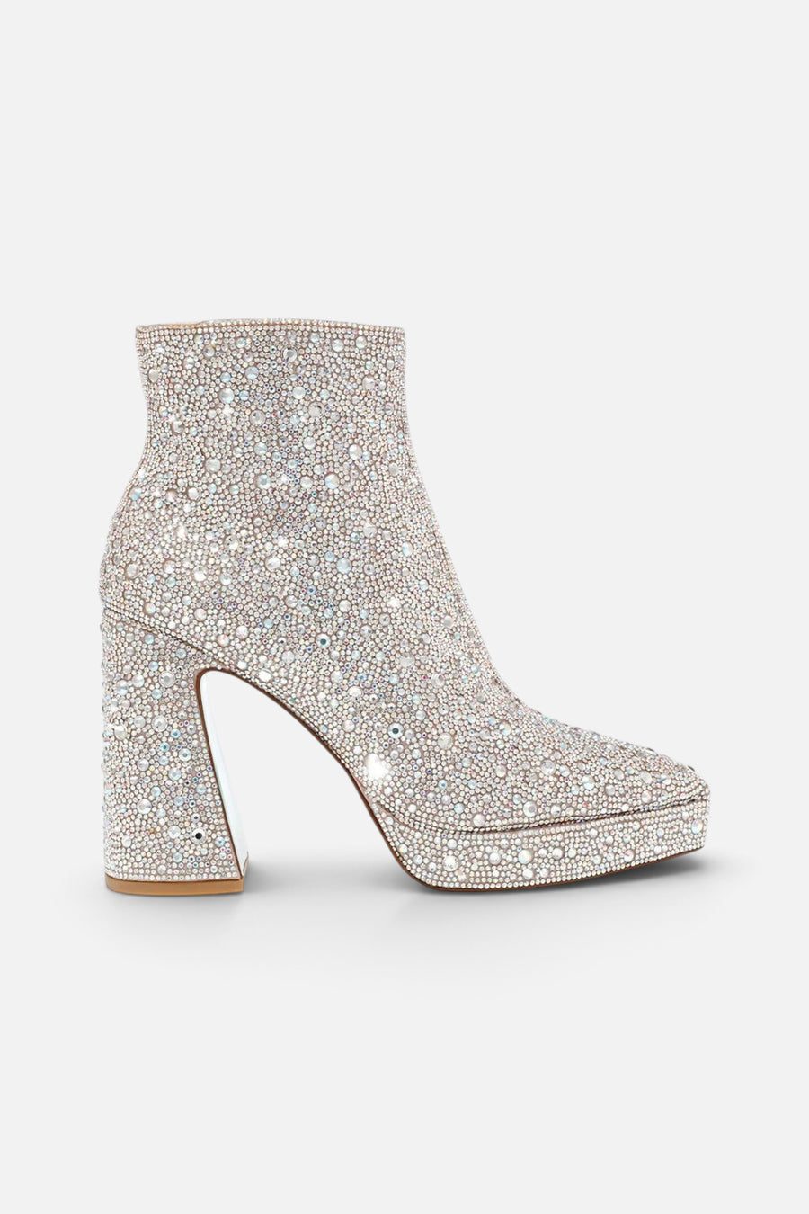 Betsey Johnson Della Booties in Rhinestones – front view