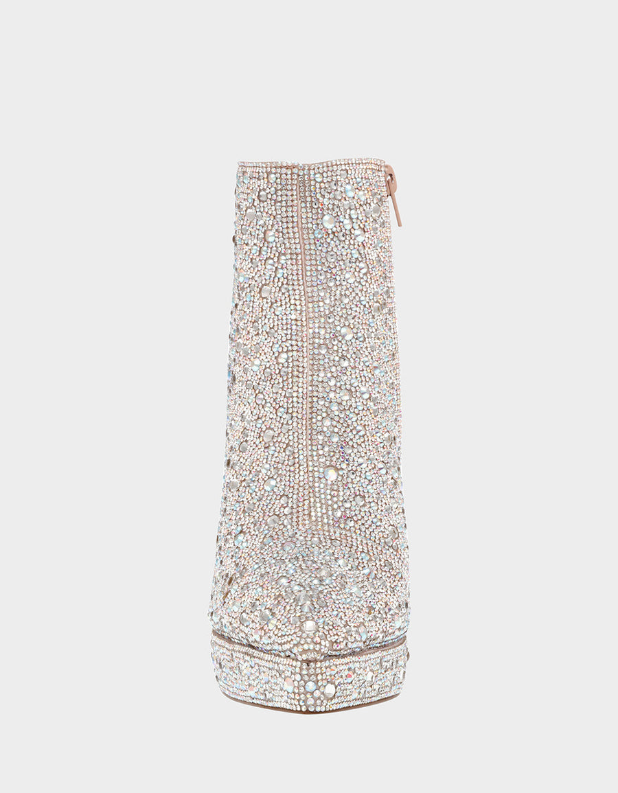 Betsey Johnson Della Booties in Rhinestones – side view