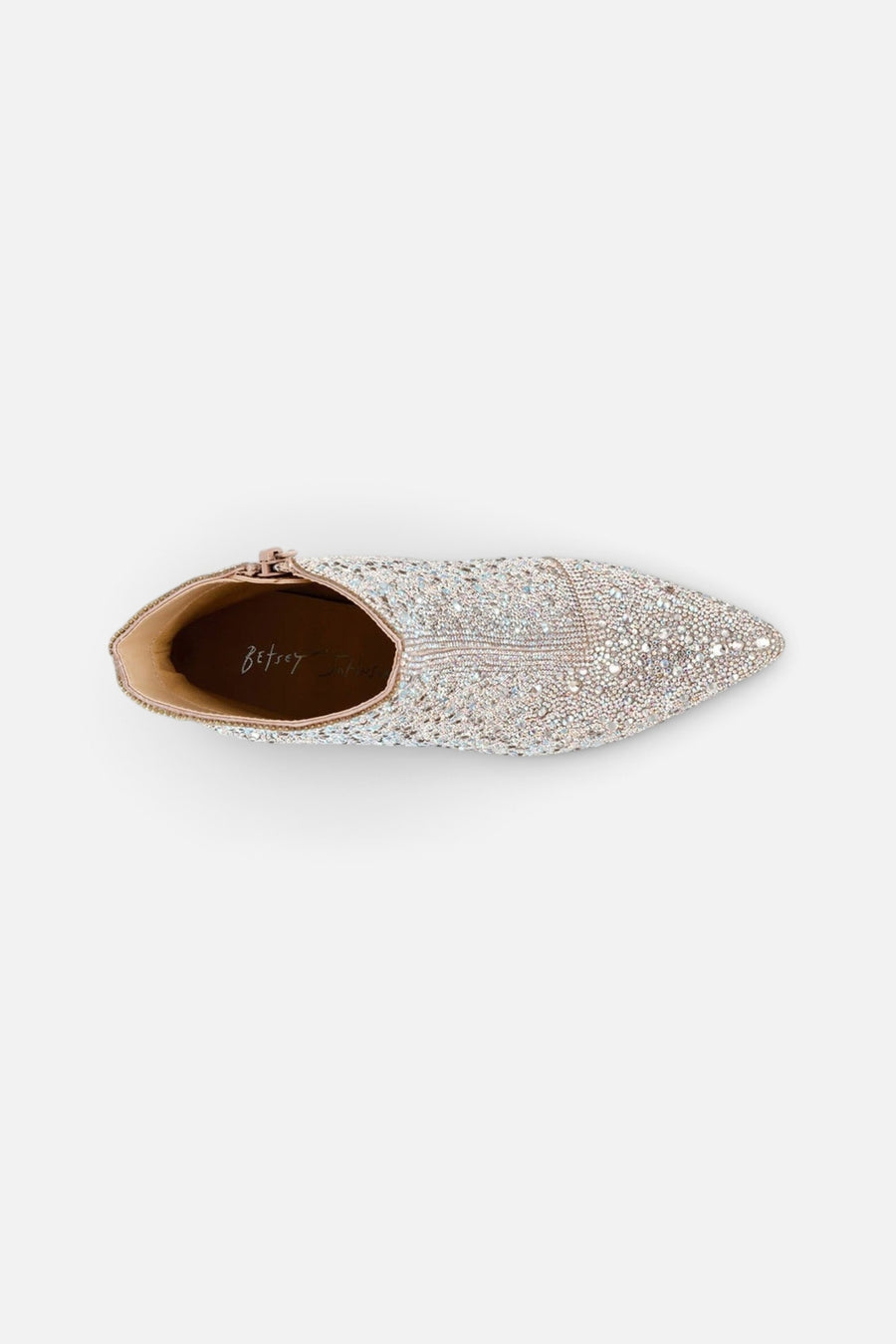 Betsey Johnson Della Booties in Rhinestones – top view