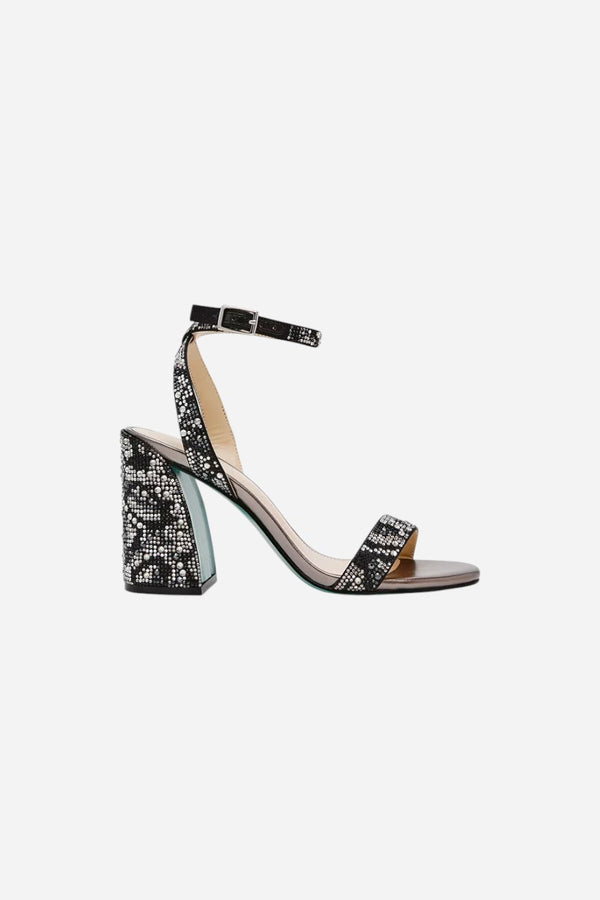 Betsey Johnson Jet Rhinestone Sandal in Snake