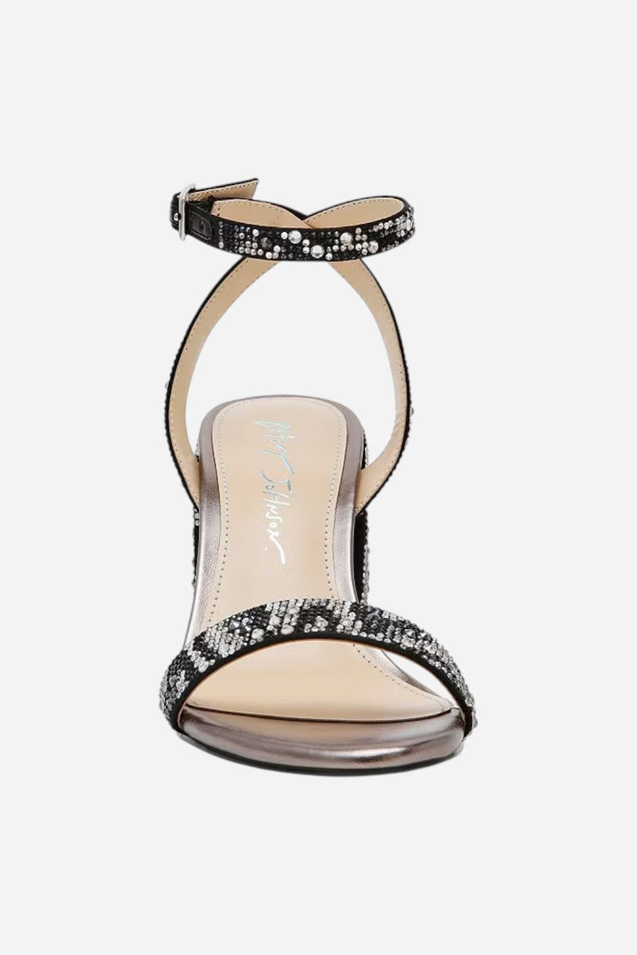 Betsey Johnson Jet Rhinestone Sandal in Snake – side view