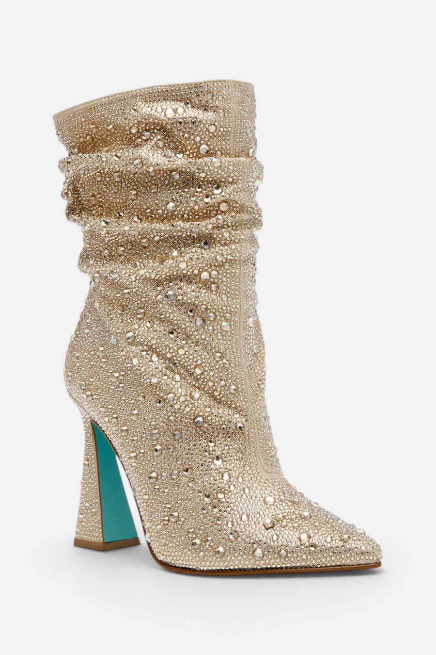 Betsey Johnson Mac Bootie in Light Gold – back view