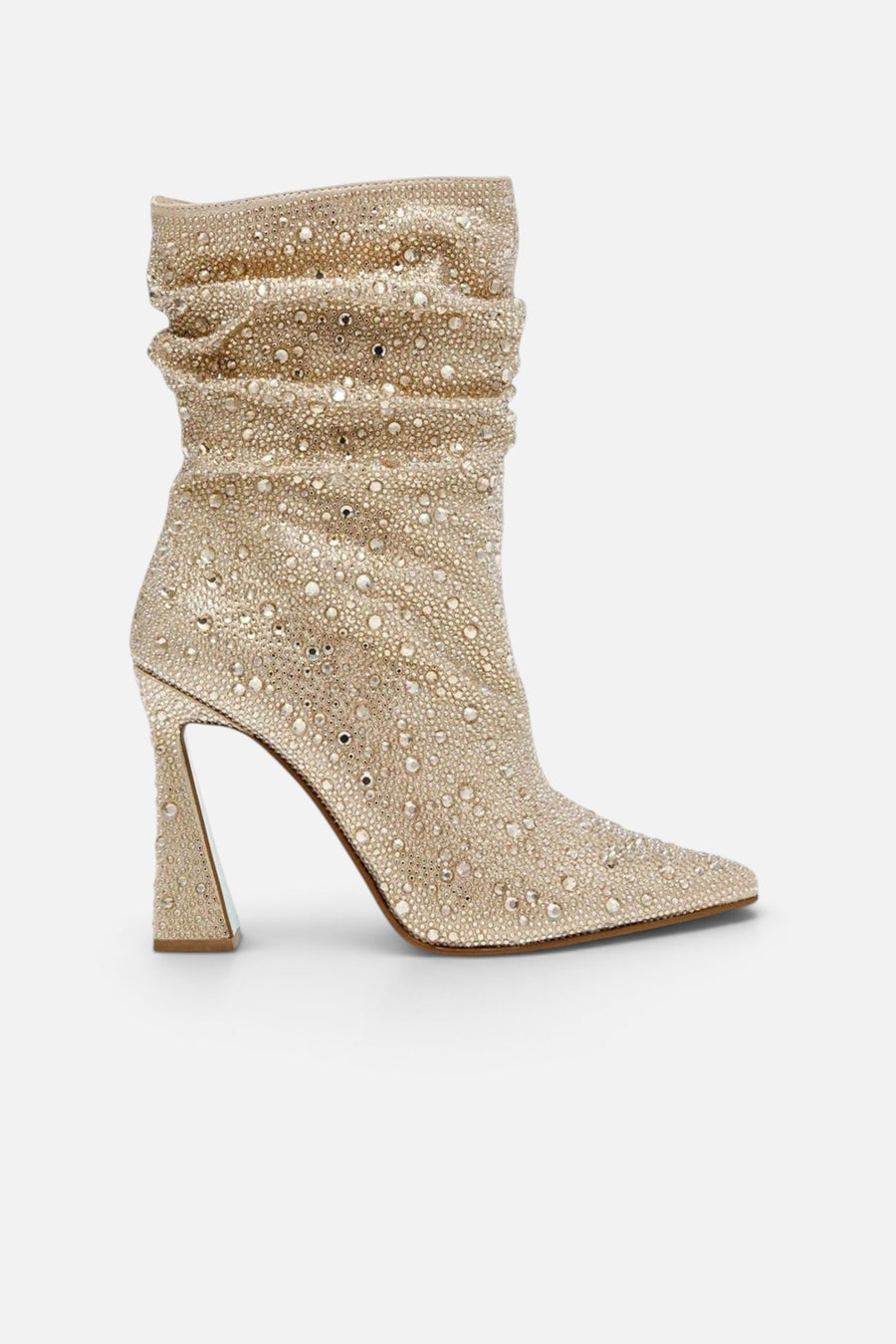 Betsey Johnson Mac Bootie in Light Gold – side view