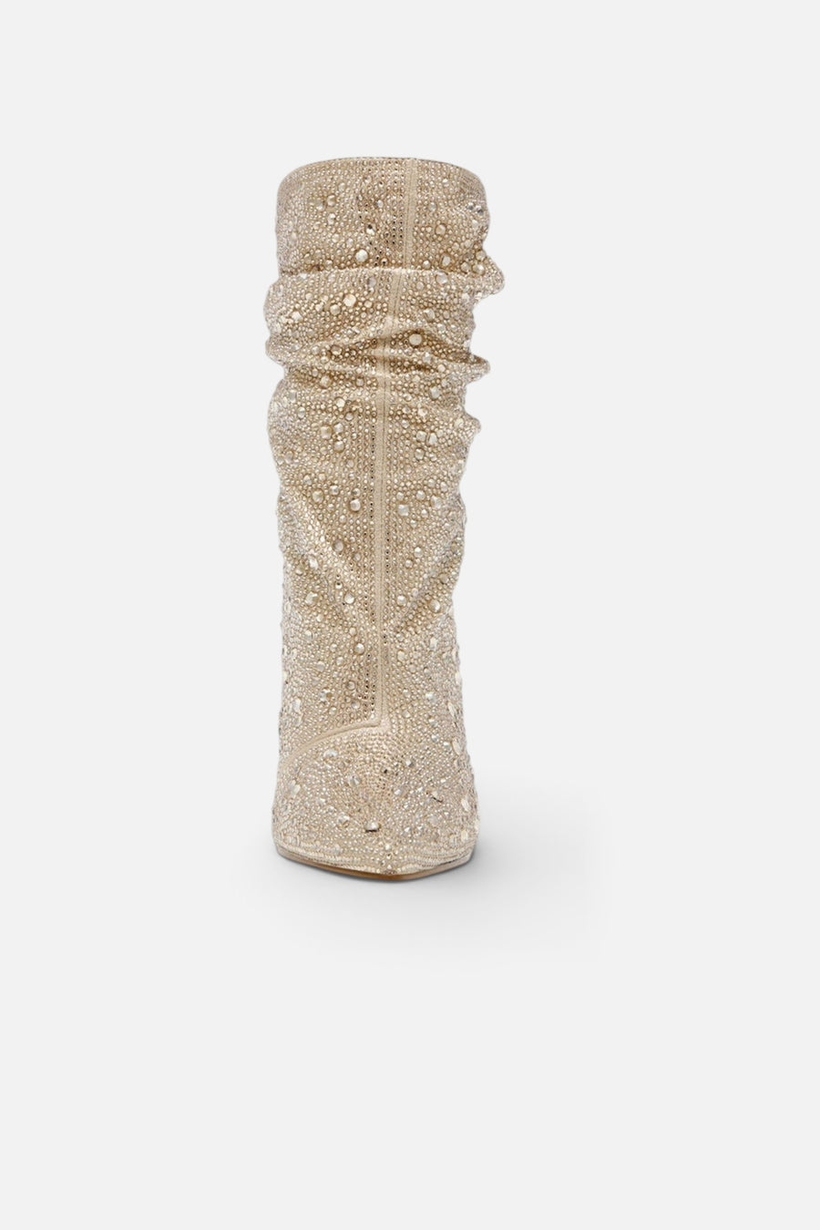 Betsey Johnson Mac Bootie in Light Gold – front view