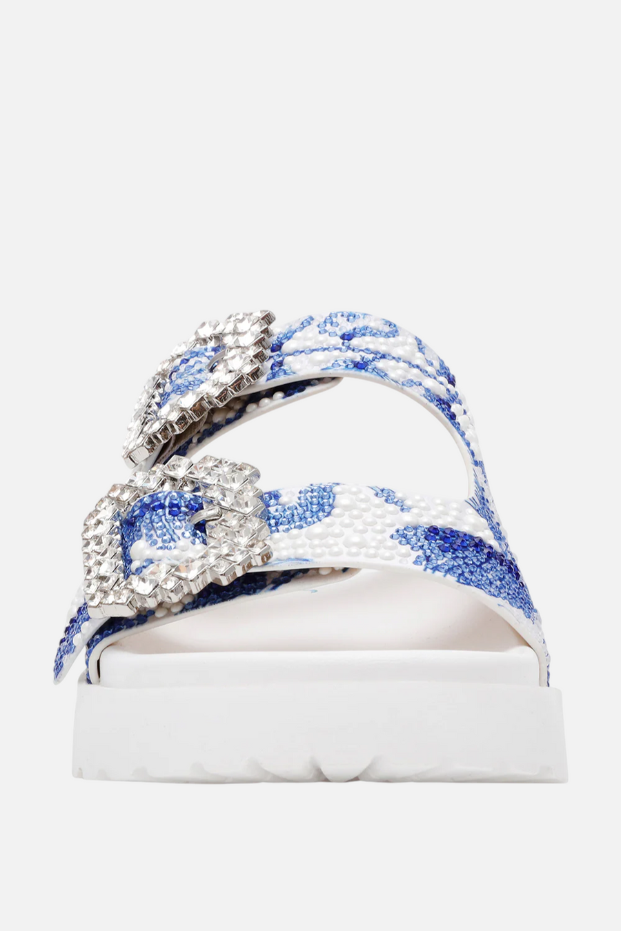 Betsey Johnson Matie Floral Sandal in White and Blue – detail