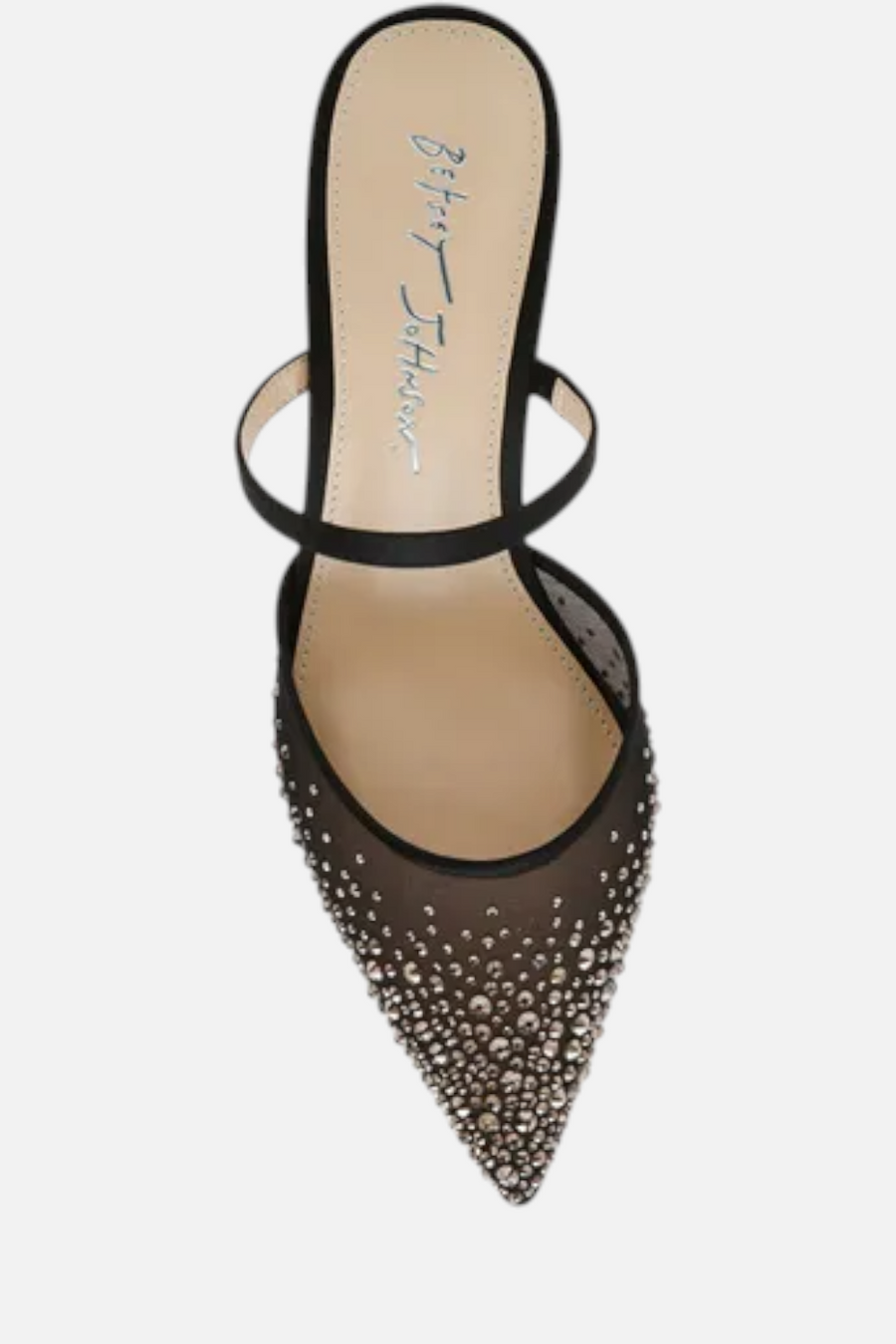 Betsey Johnson Tomy Sparkle Heel in Black – flat lay