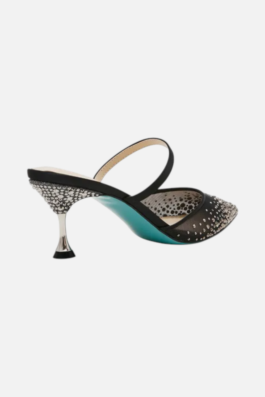 Betsey Johnson Tomy Sparkle Heel in Black – side view