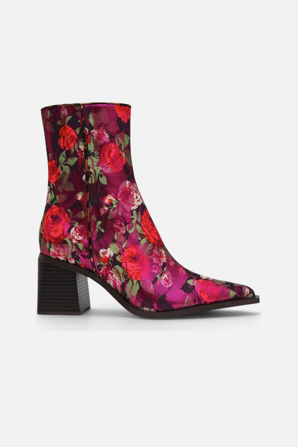 Betsy Johnson Rudy Bootie in Black/Rose