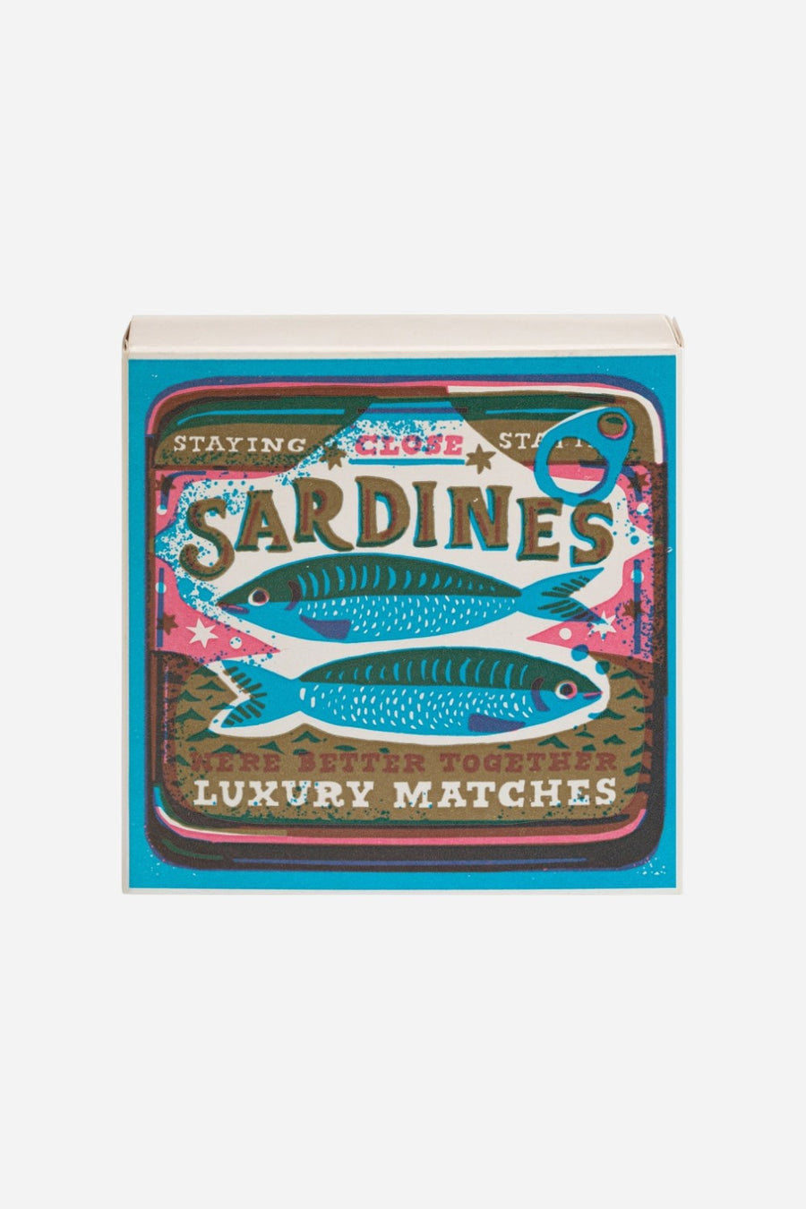 Better Together Sardines Square Safety Matches – side view