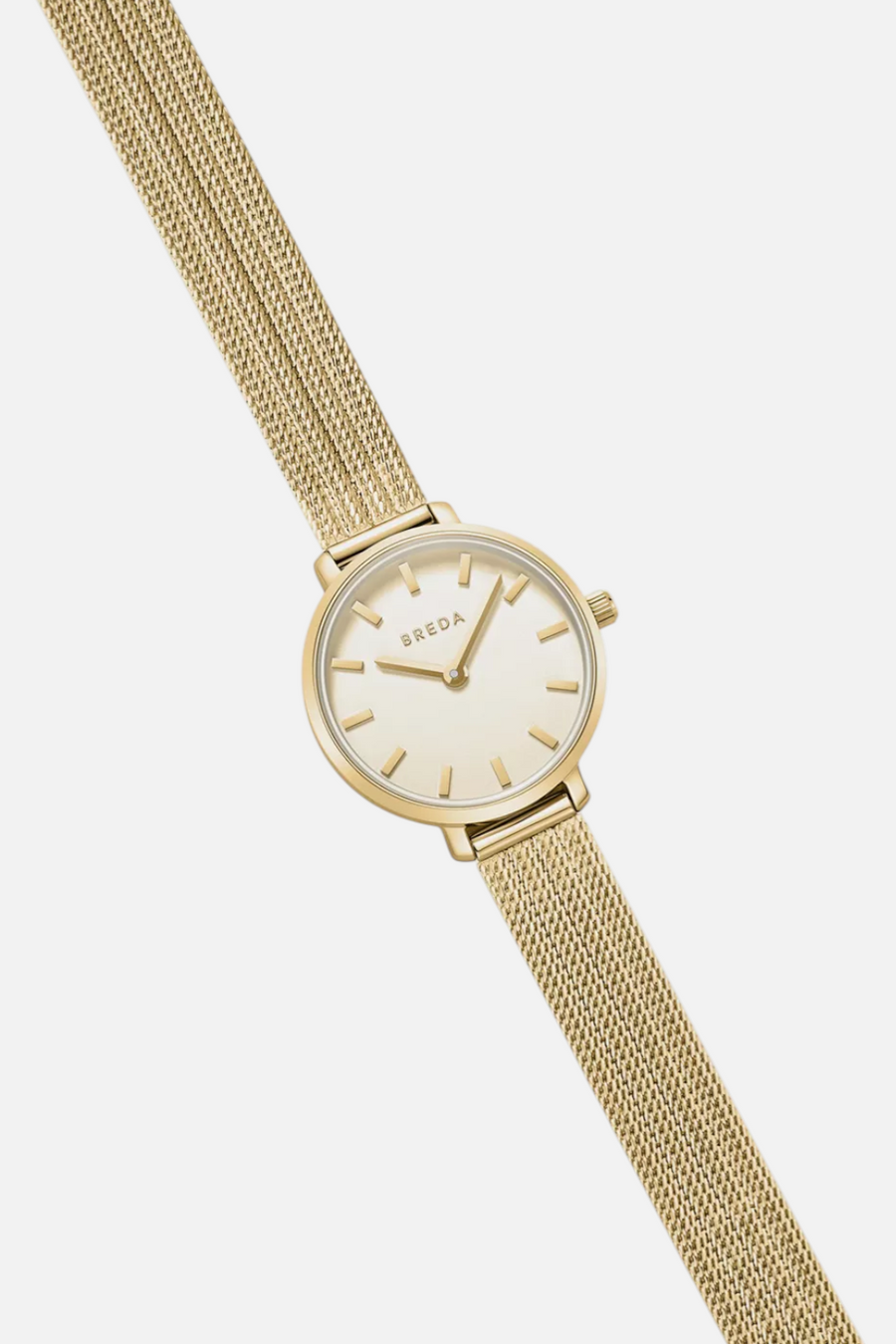 Breda Beverly Mesh Gold Metal Watch