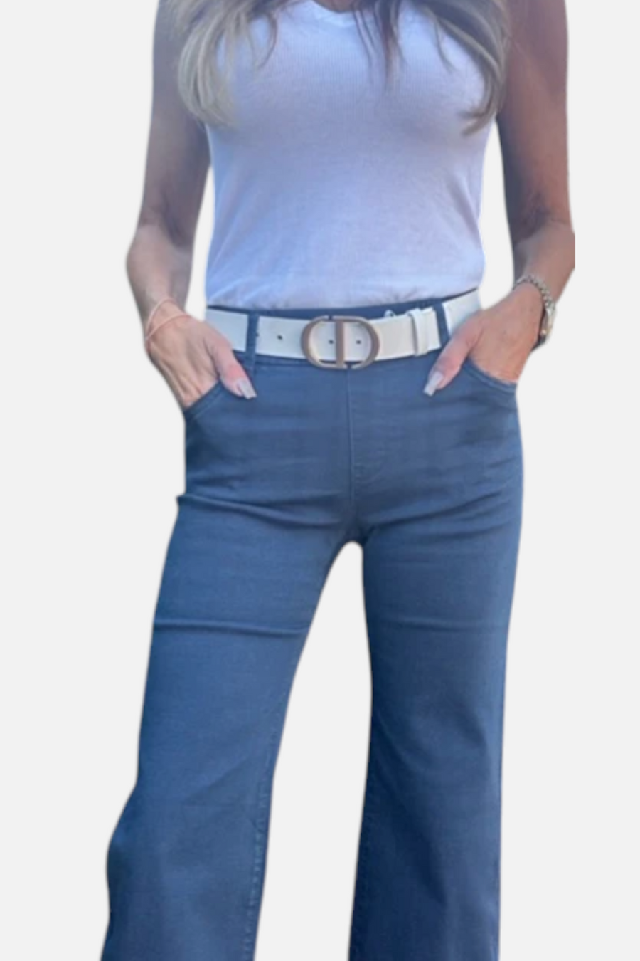 Bevy Flog Women's Amanda Pant in Navy – back view