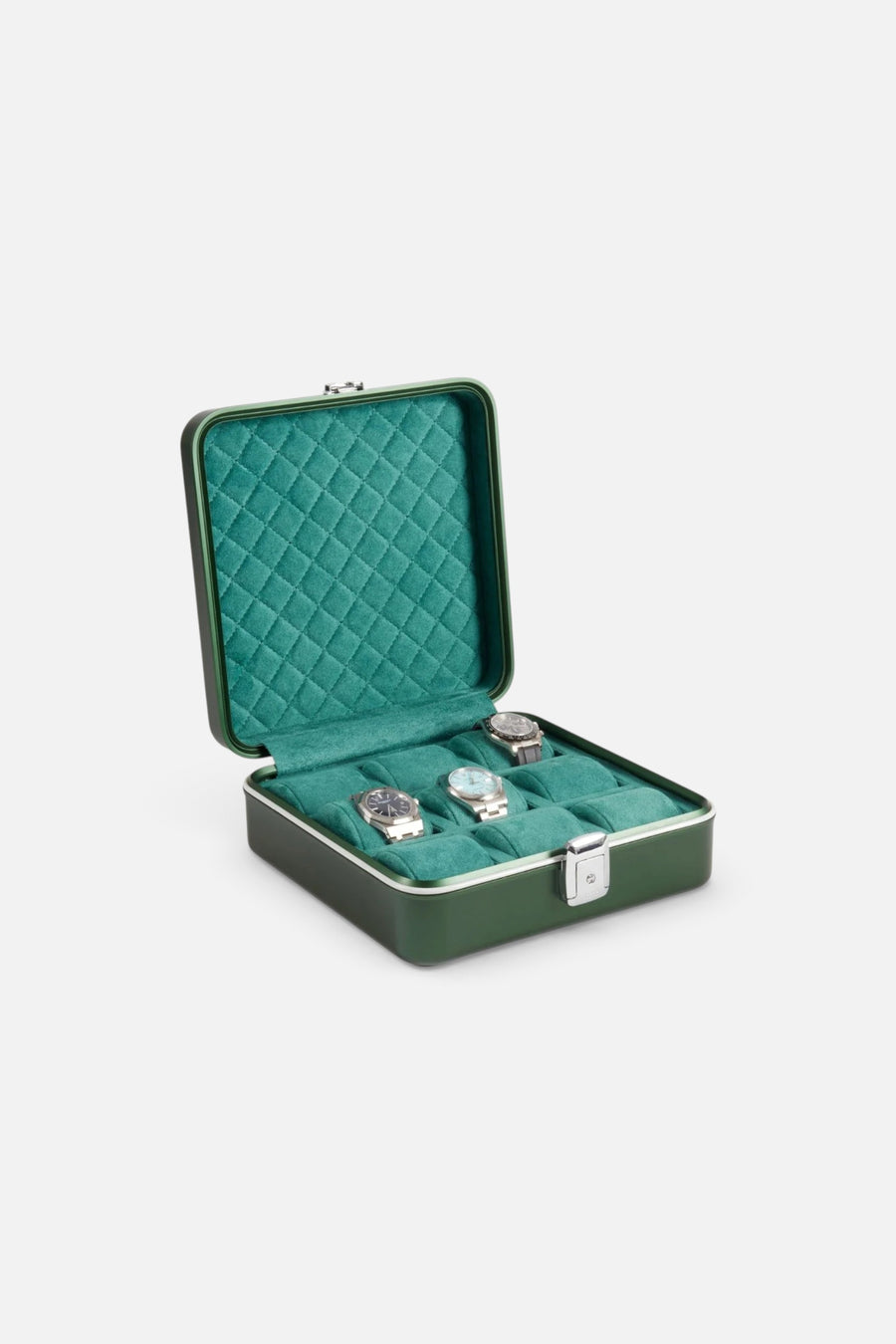 Bey-Berk Prague Nine Watch Case in Hunter Green – front view