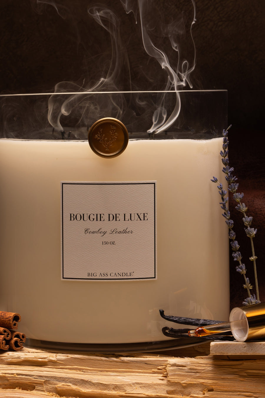Big Ass Luxuries Baby Big Ass Candle in Cowboy Leather – detail