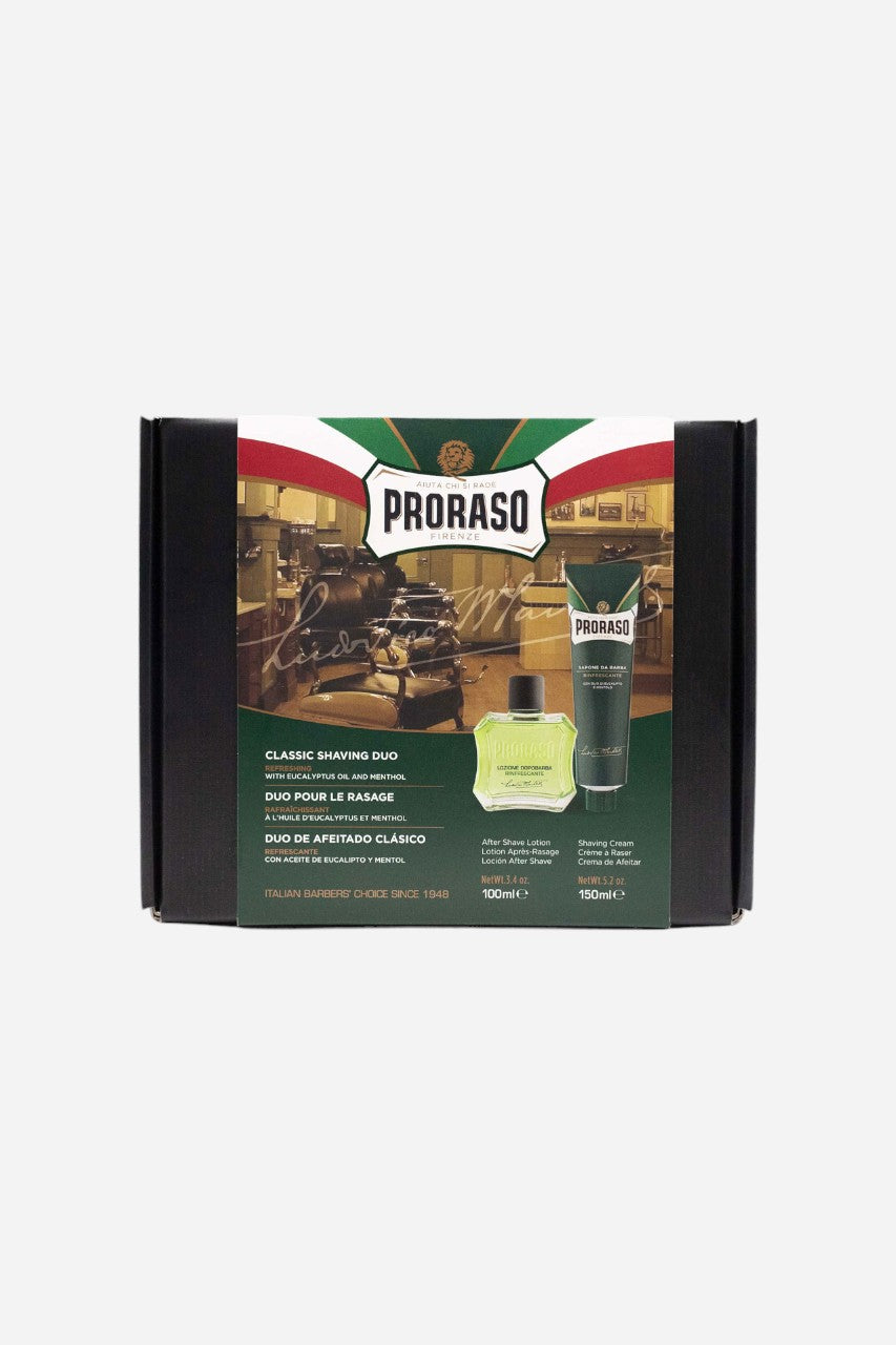 Bigelow Proraso Classic Shaving Duo - Refreshing - Shave Cream / After Shave Lotion – back view