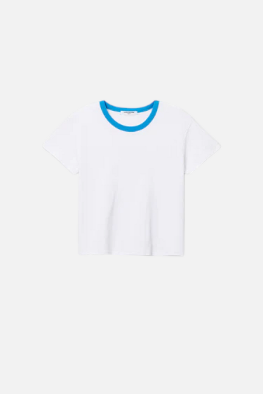 Perfect White Tee Billie Short Sleeve Ringer Tee in White & Cobalt Blue
