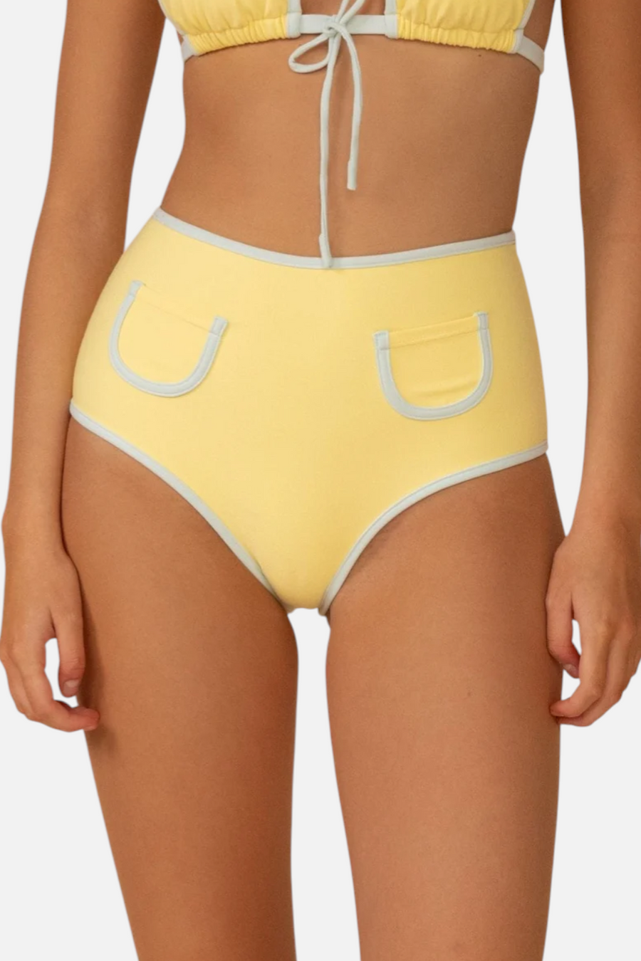 Montce Women's Binded Polly Bikini Bottom in Sunshine